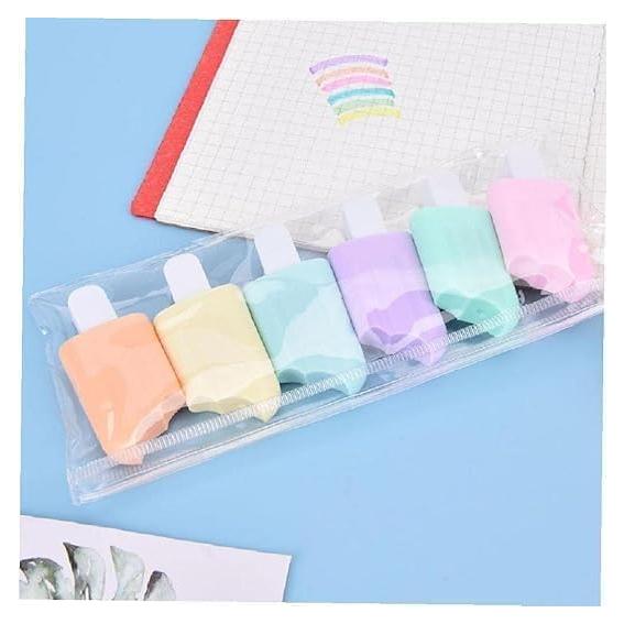 Set de 6 Marcadores Resaltadores Mini en Forma de Hielo ZGLUZP