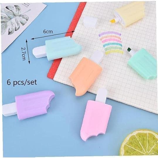 Set de 6 Marcadores Resaltadores Mini en Forma de Hielo ZGLUZP