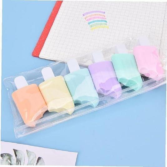 Set de 6 Marcadores Resaltadores Mini en Forma de Hielo ZGLUZP