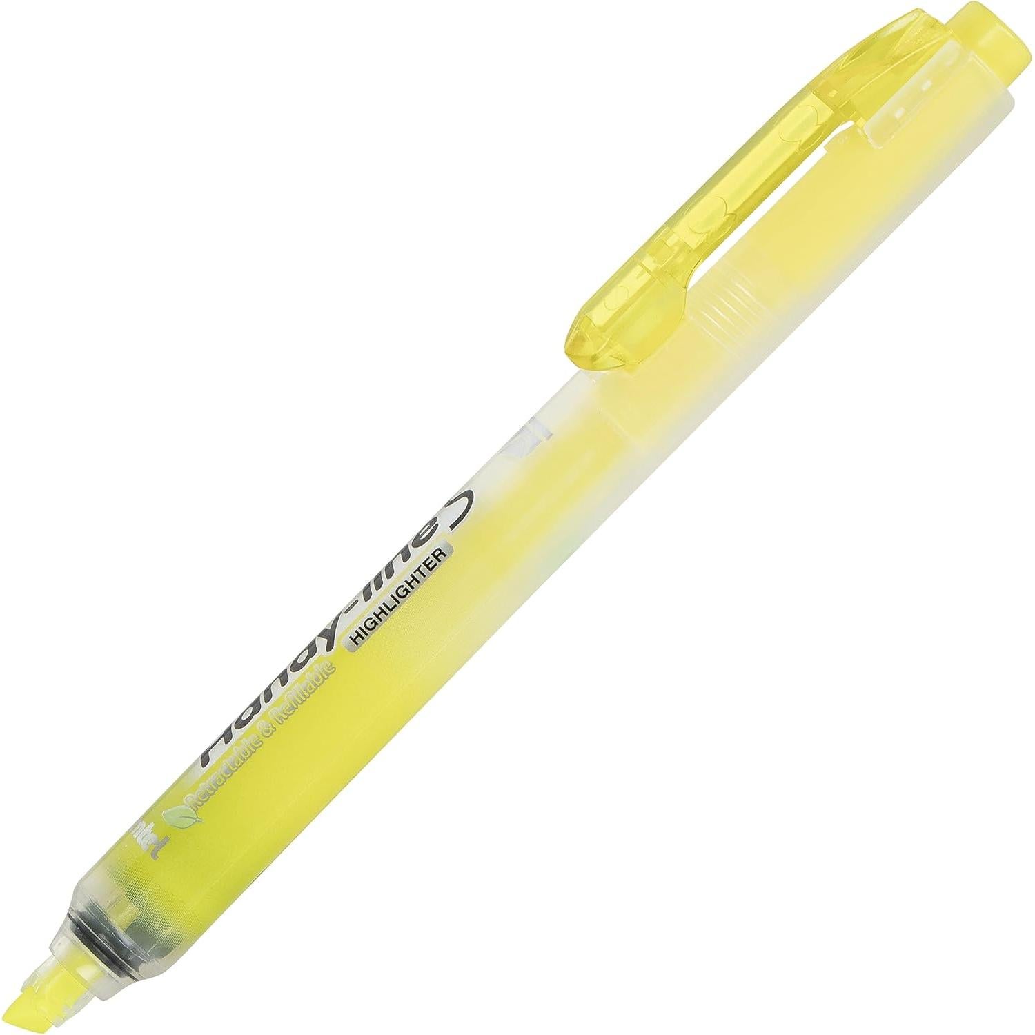 Marcador Resaltador Retráctil Pentel Handy-Line S Amarillo 4 Pzas
