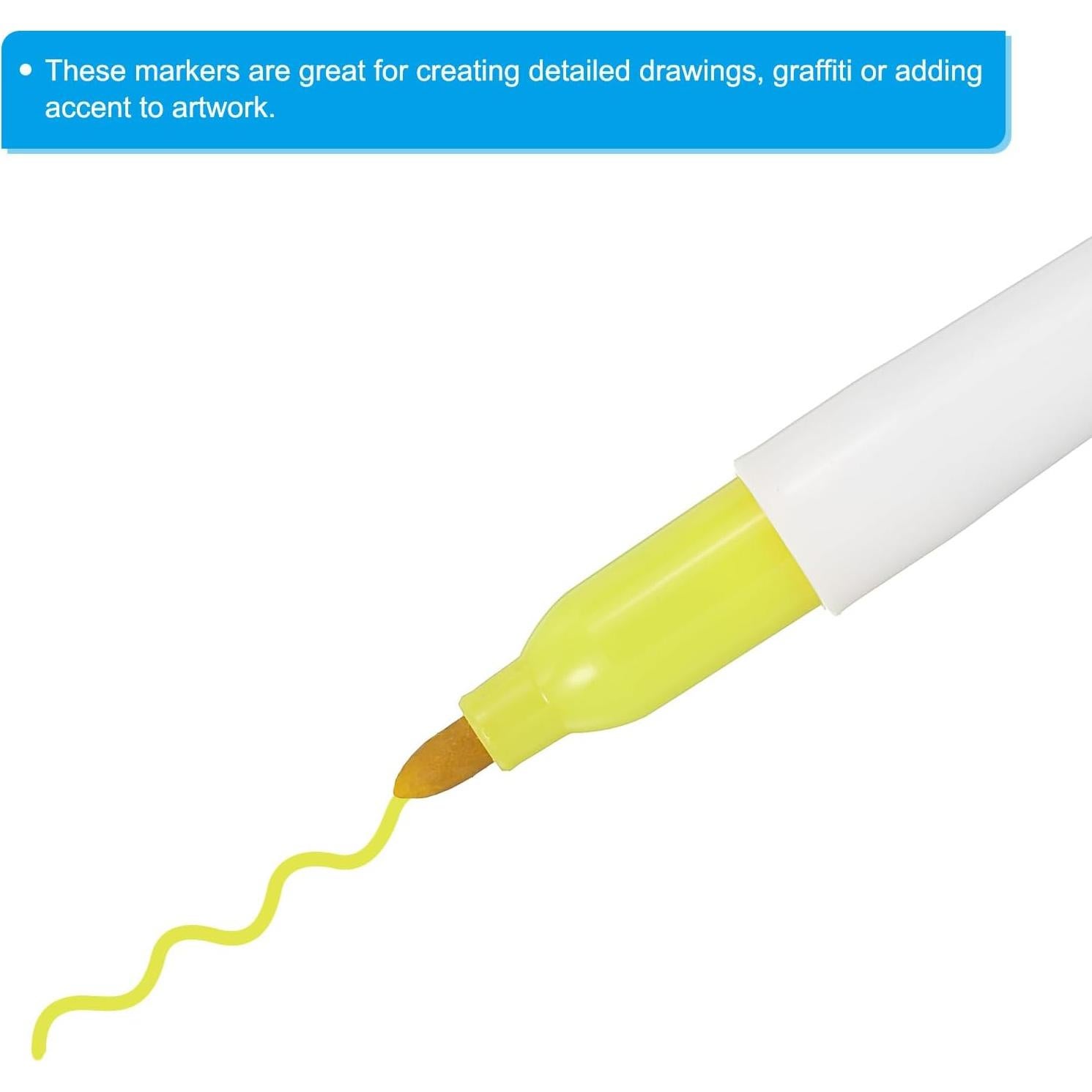 Marcadores Permanentes Mini PATIKIL Amarillo - Paquete de 5