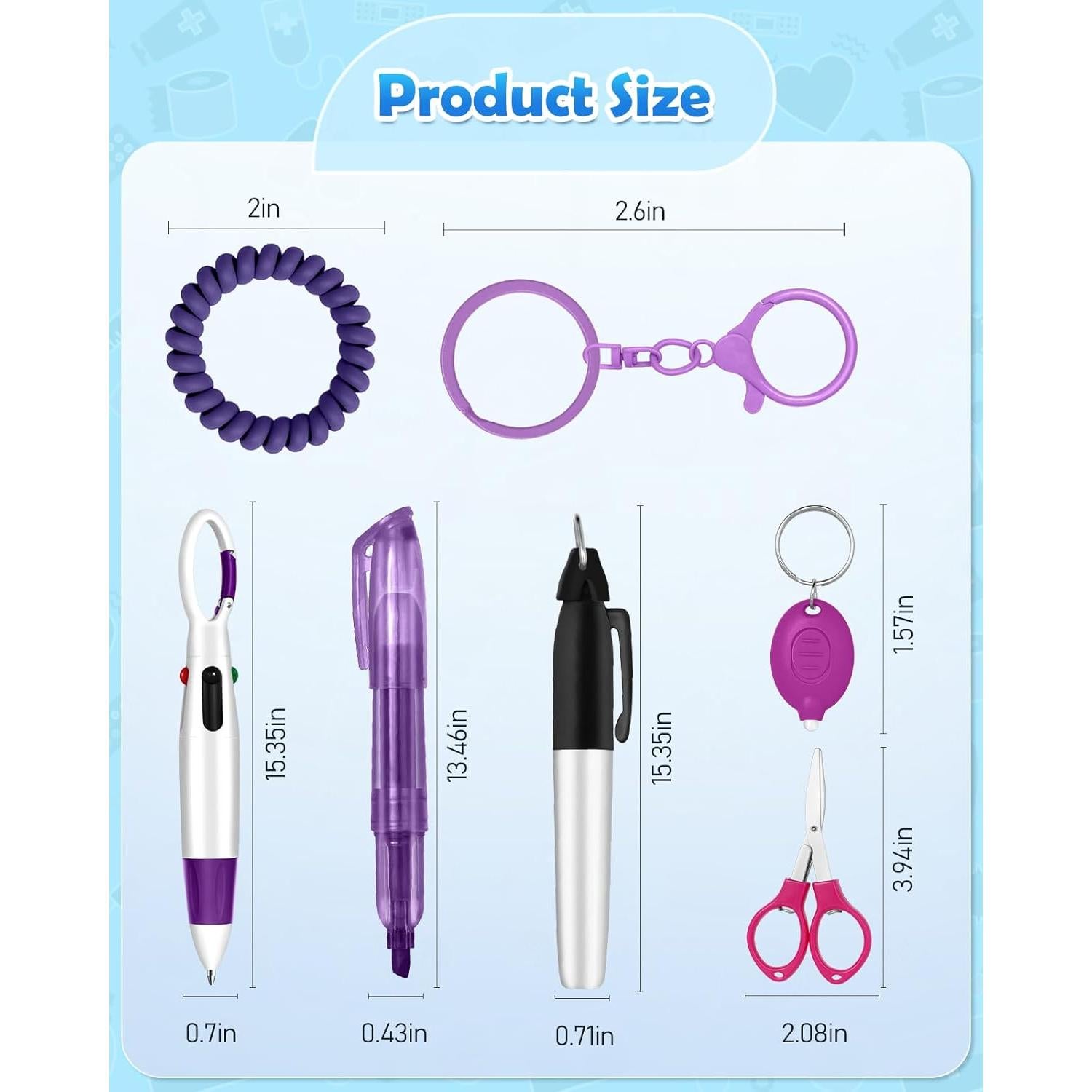 Conjunto de bolígrafos de enfermera Plifal con soporte - Púrpura