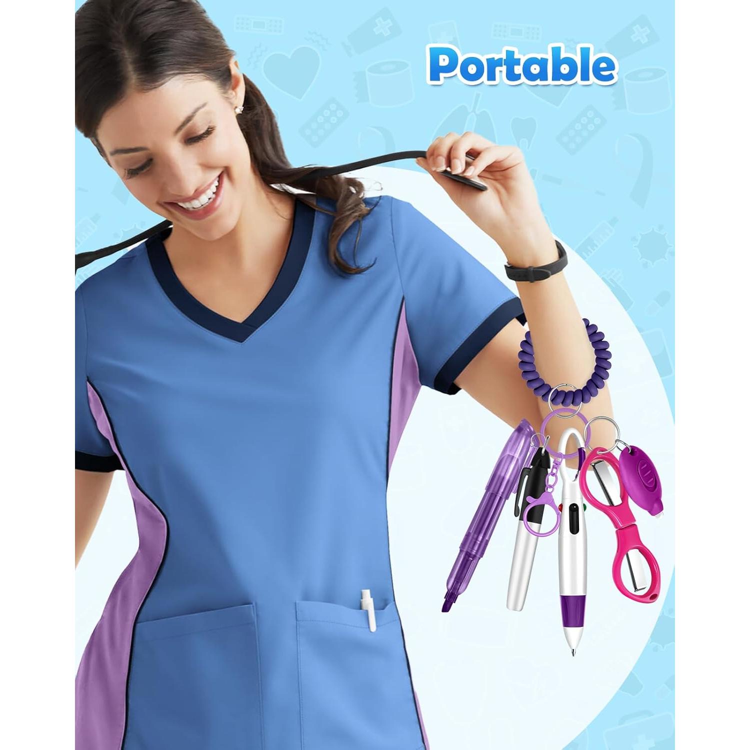 Conjunto de bolígrafos de enfermera Plifal con soporte - Púrpura