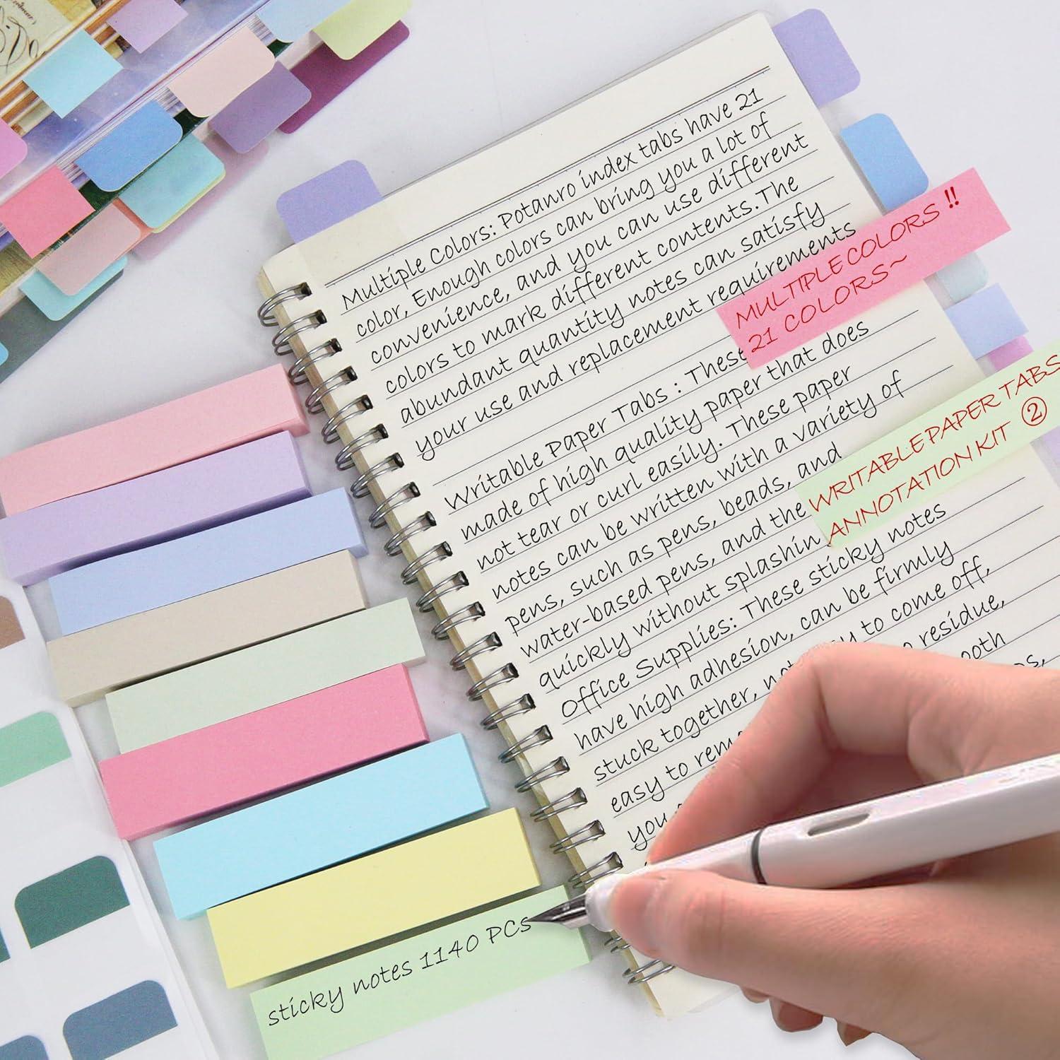 Notas Adhesivas Coloridas Potanro 1140 PCS Oficina Escuela