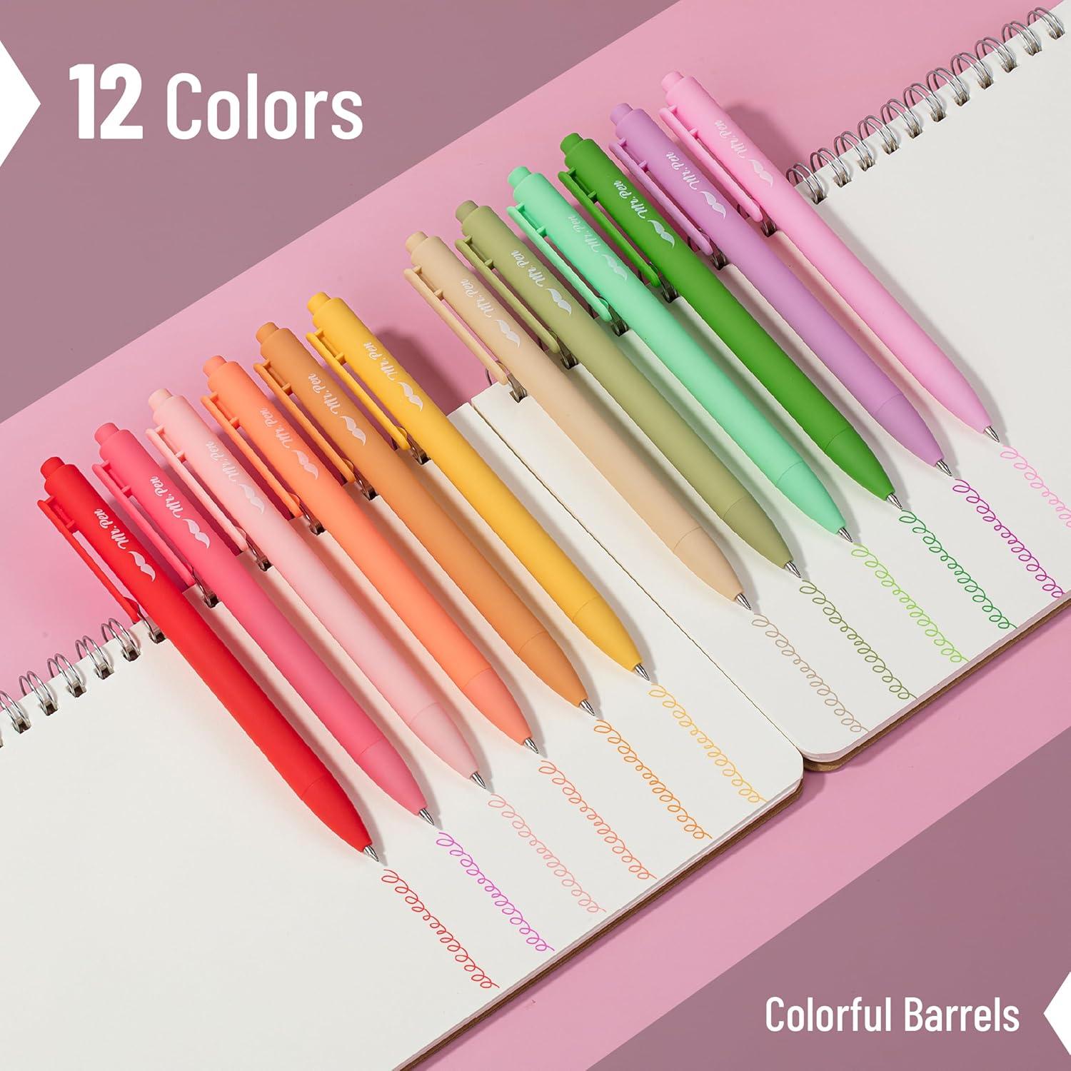 Bolígrafos de Gel Retráctiles Mr. Pen, 12 Piezas, Punta Fina 0.5mm