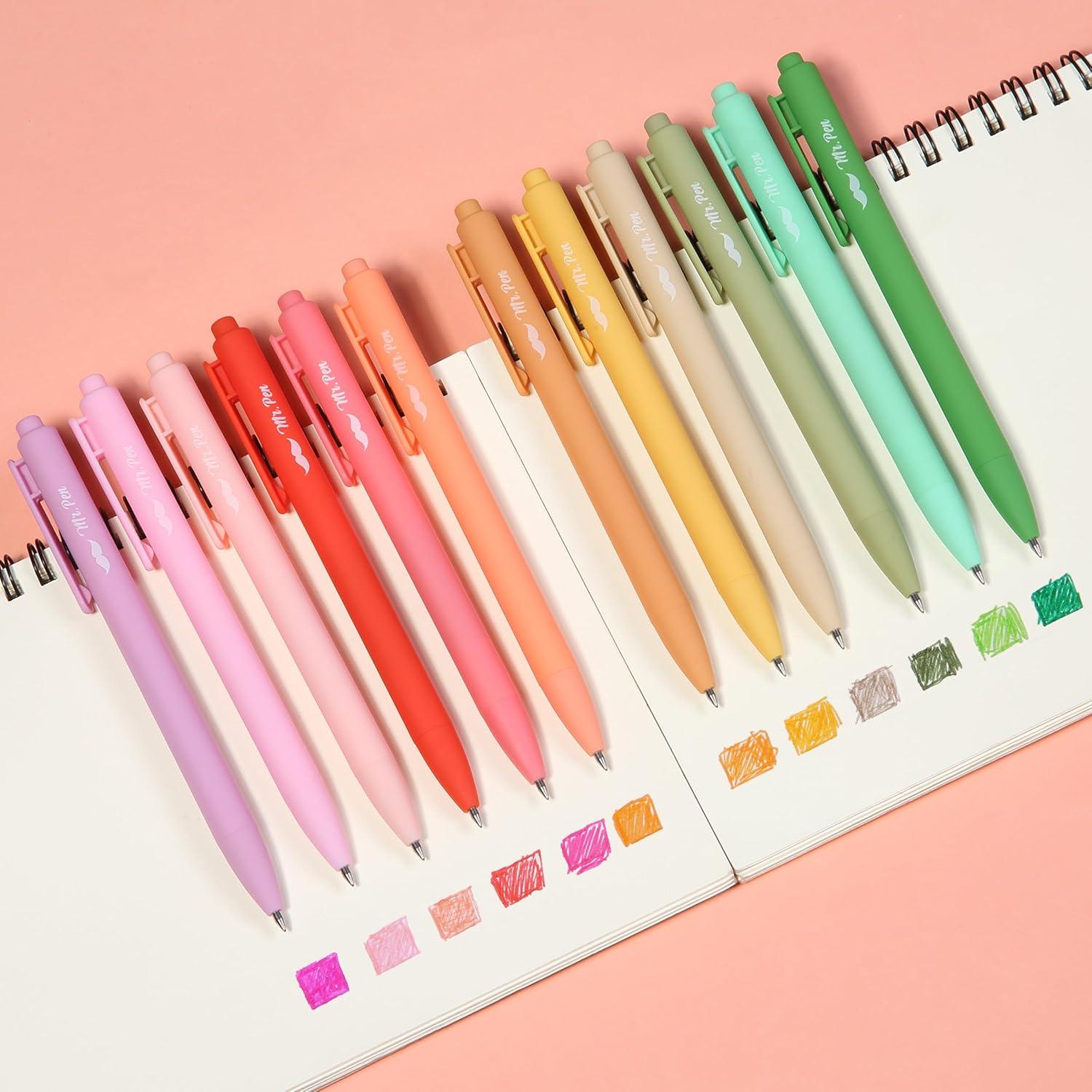 Bolígrafos de Gel Retráctiles Mr. Pen, 12 Piezas, Punta Fina 0.5mm