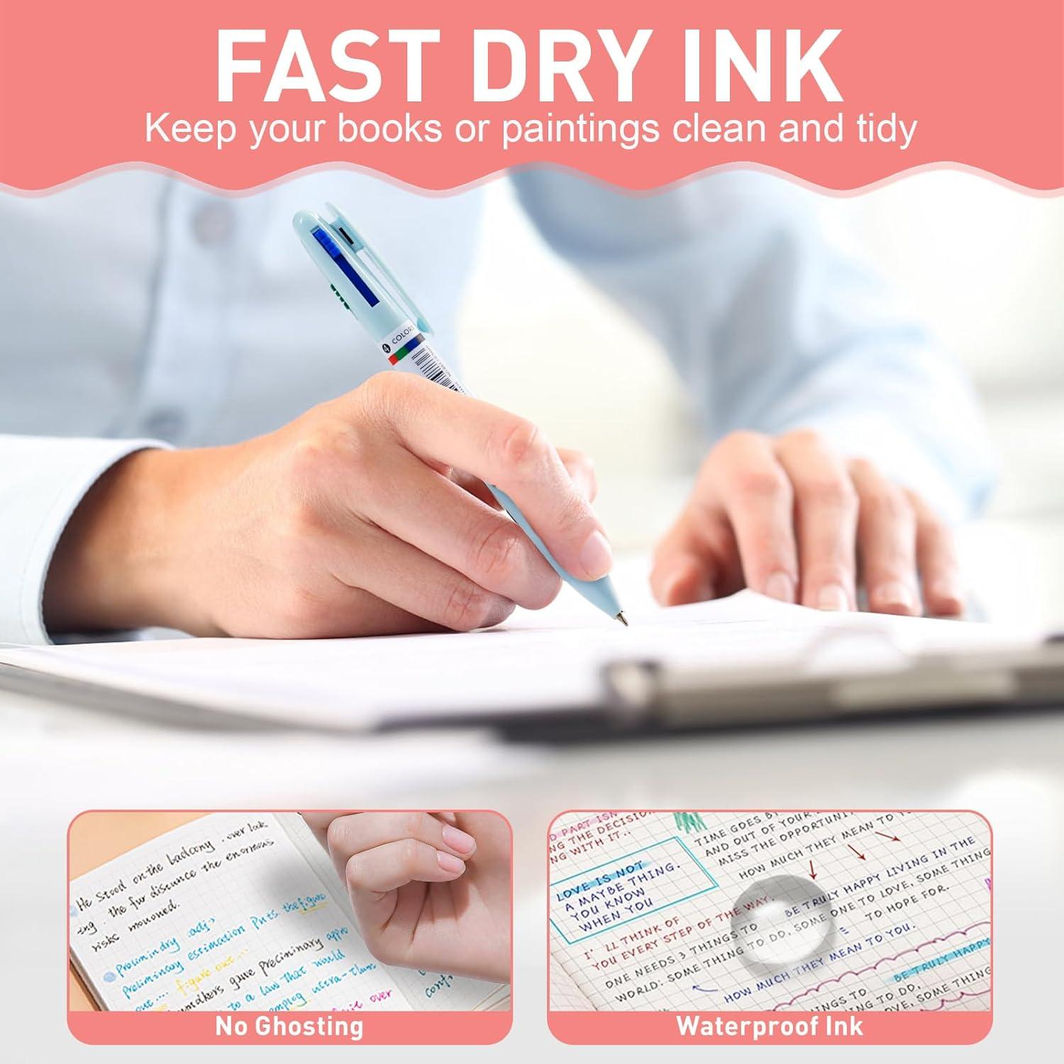 Paquete de 6 bolígrafos de gel IPURTER 4 en 1 multicolor 0.5 mm