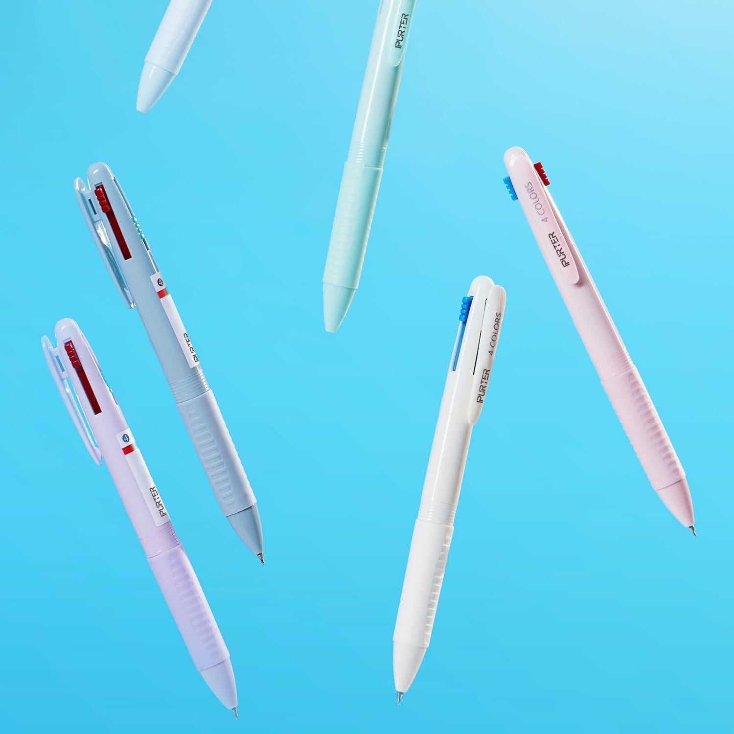 Paquete de 6 bolígrafos de gel IPURTER 4 en 1 multicolor 0.5 mm