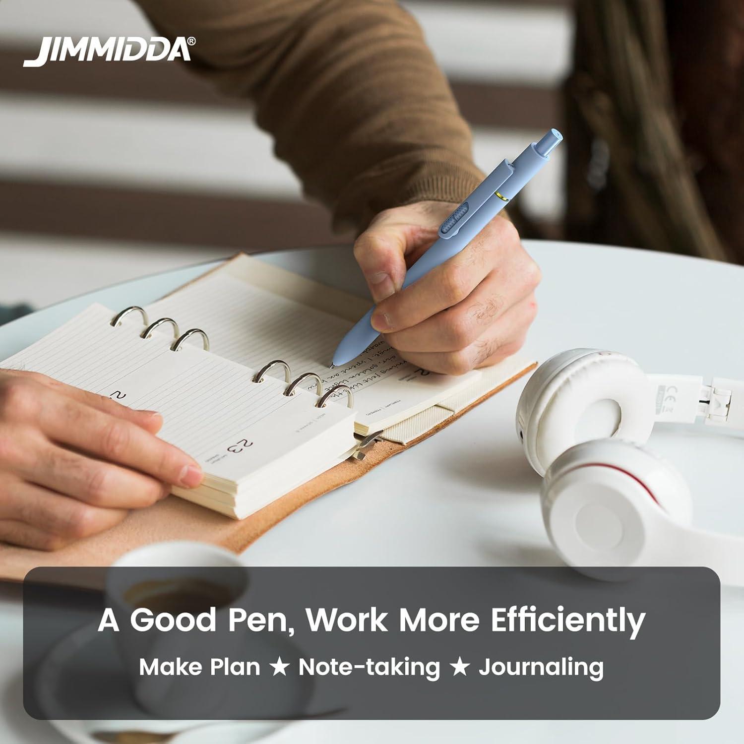 Bolígrafos de Gel JIMMIDDA 0.7mm Tinta Negra 8 Pcs Morandi