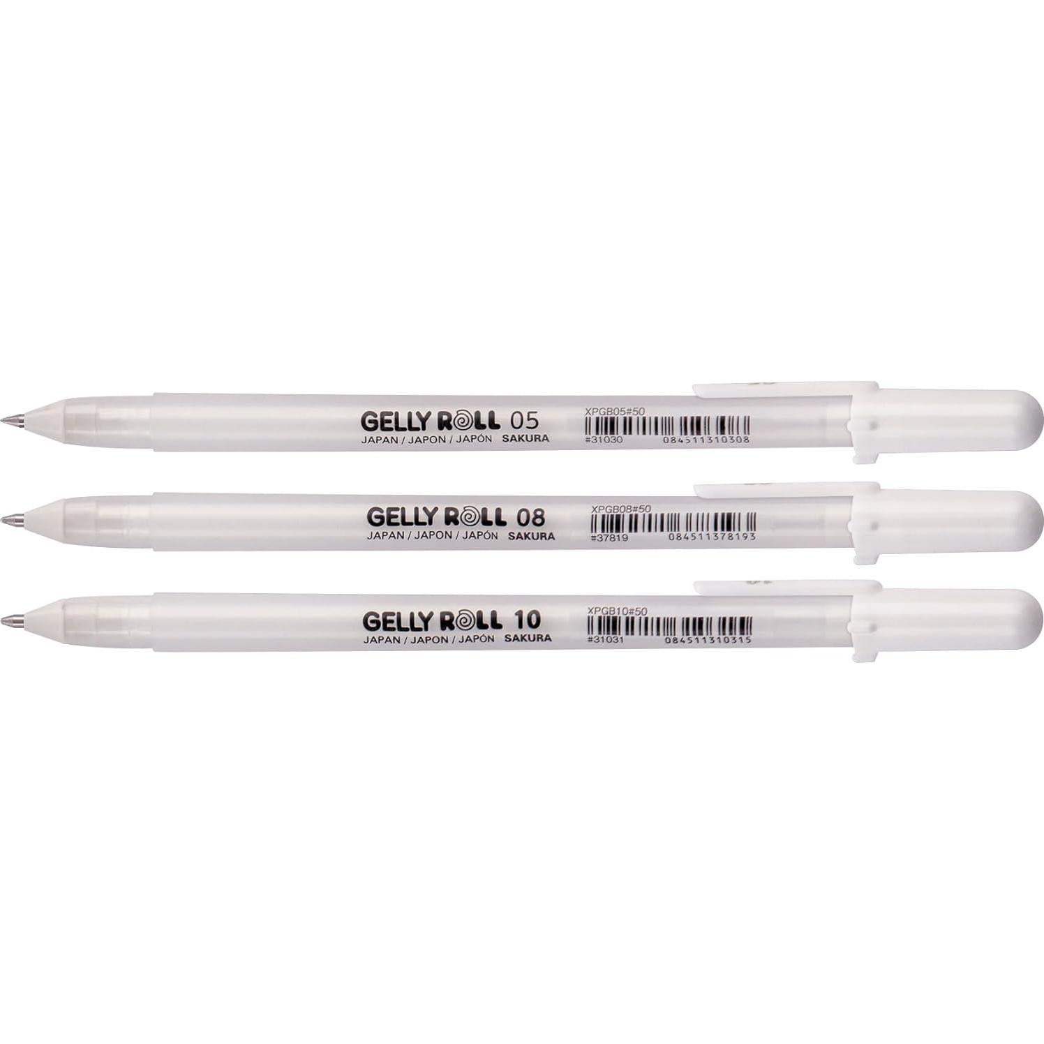 Conjunto de 3 bolígrafos de gel blanco SAKURA Gelly Roll