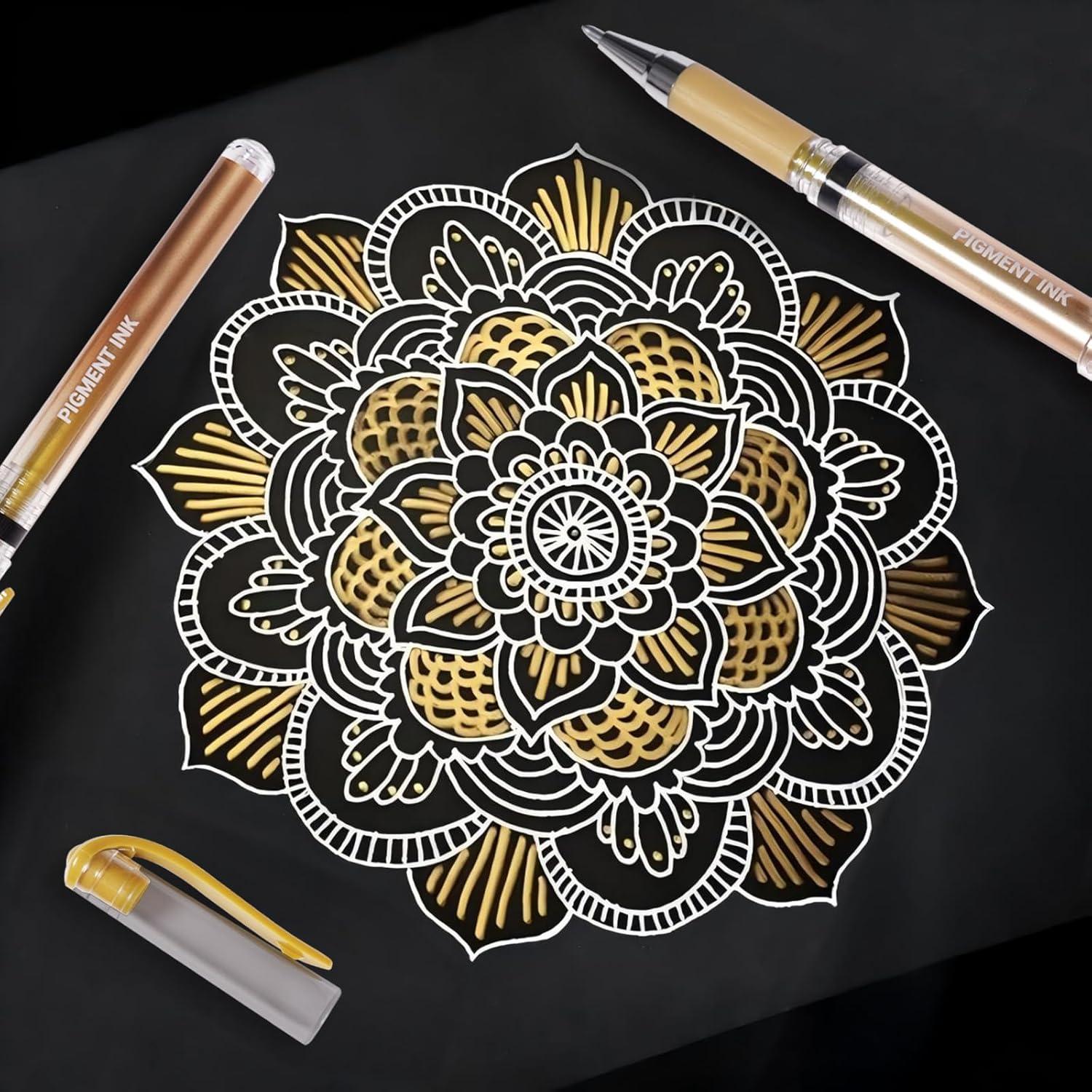 Juego de 3 bolígrafos de gel dorados IOMDRWU 1.0mm