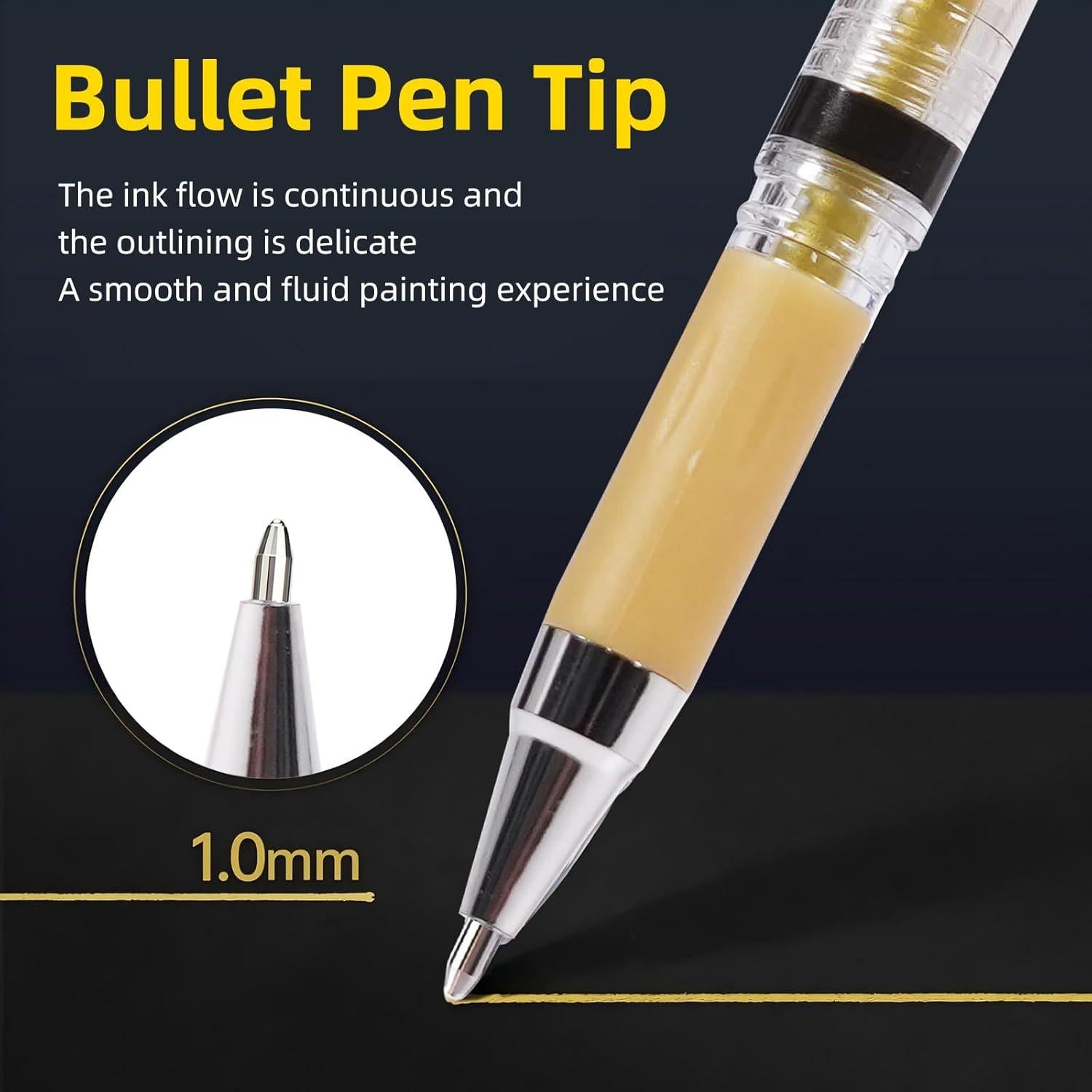 Juego de 3 bolígrafos de gel dorados IOMDRWU 1.0mm