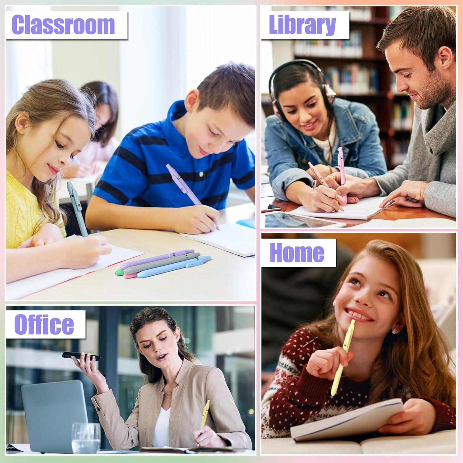 Bolígrafos de Gel Fenmay 12 Pcs 0.5mm Tinta Negra Retráctil