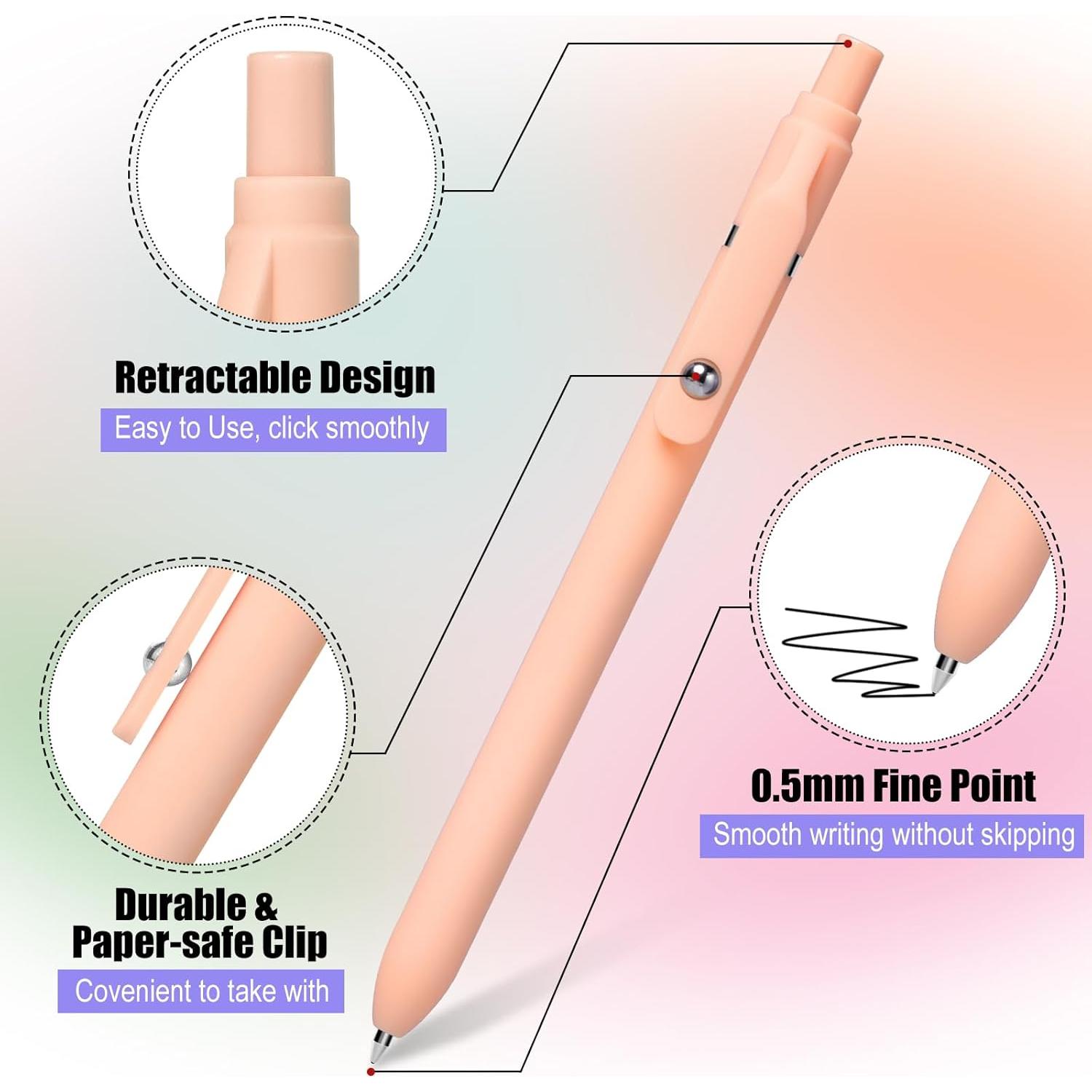 Bolígrafos de Gel Fenmay 12 Pcs 0.5mm Tinta Negra Retráctil