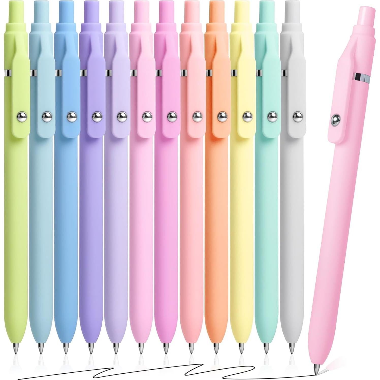 Bolígrafos de Gel Fenmay 12 Pcs 0.5mm Tinta Negra Retráctil