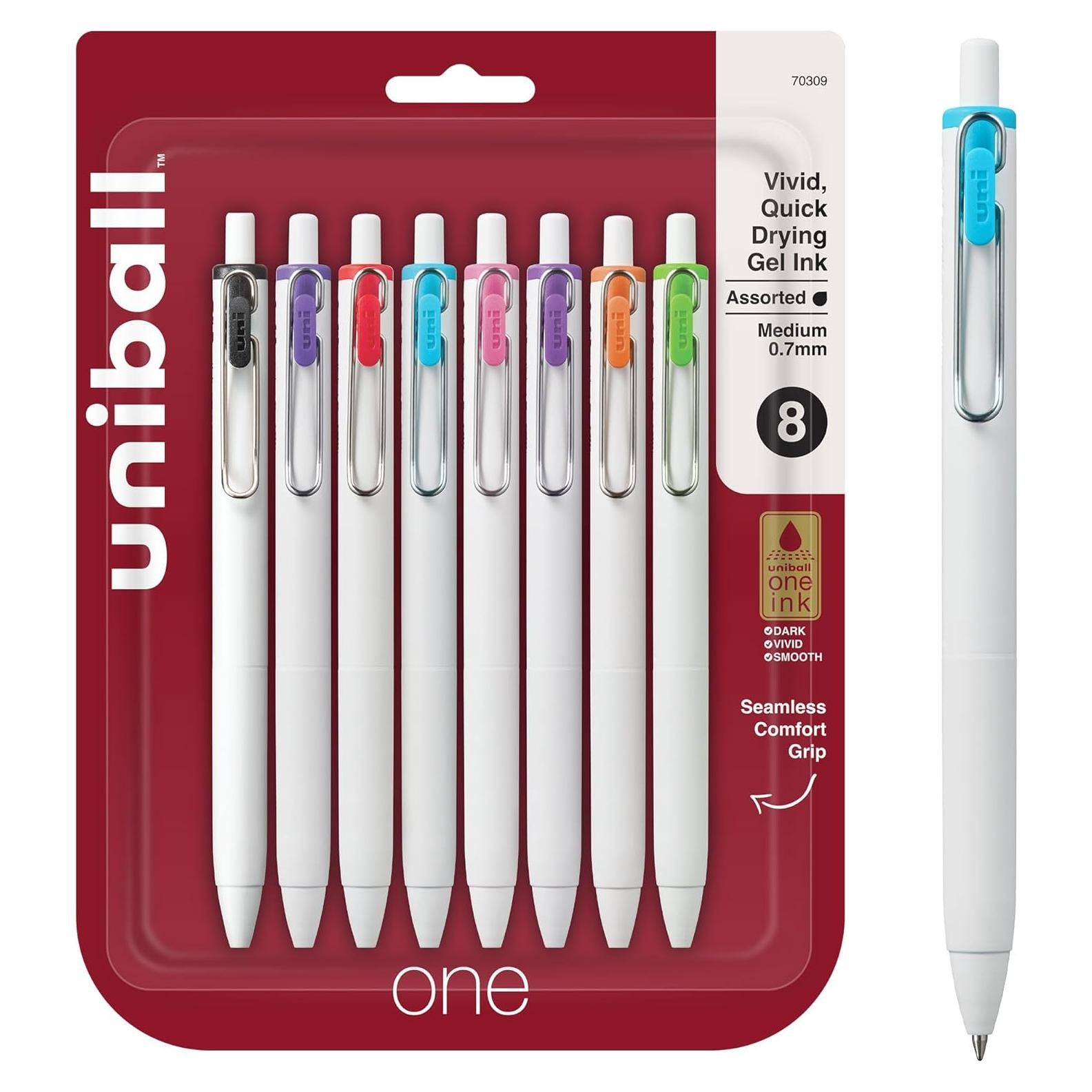 Bolígrafo Gel Retráctil Uniball uniONE 0.7 mm Surtido 8 Unidades