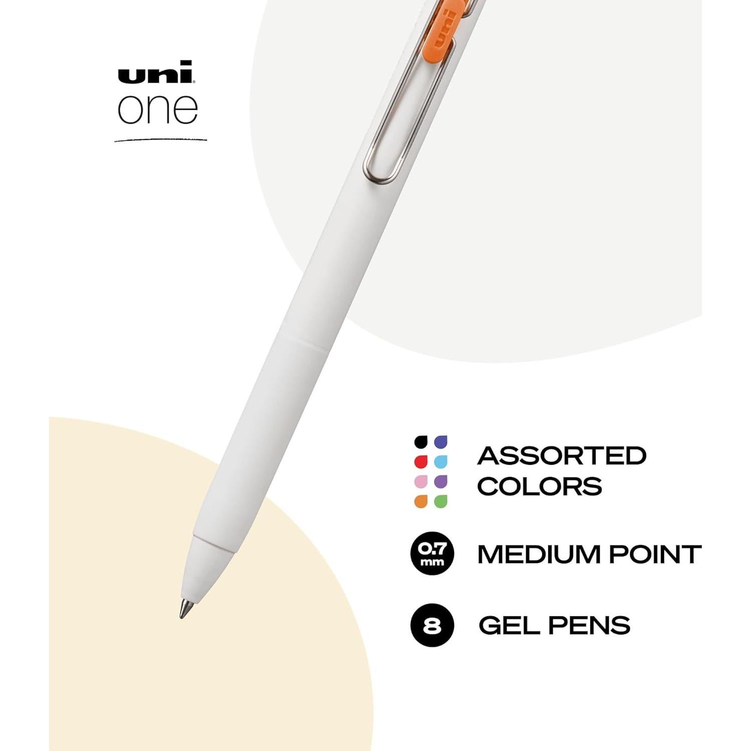 Bolígrafo Gel Retráctil Uniball uniONE 0.7 mm Surtido 8 Unidades