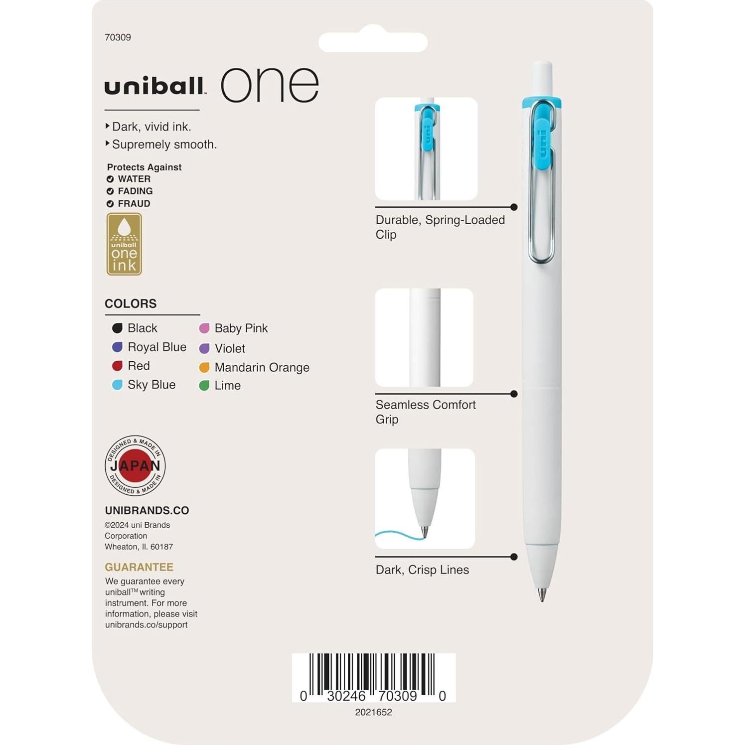 Bolígrafo Gel Retráctil Uniball uniONE 0.7 mm Surtido 8 Unidades