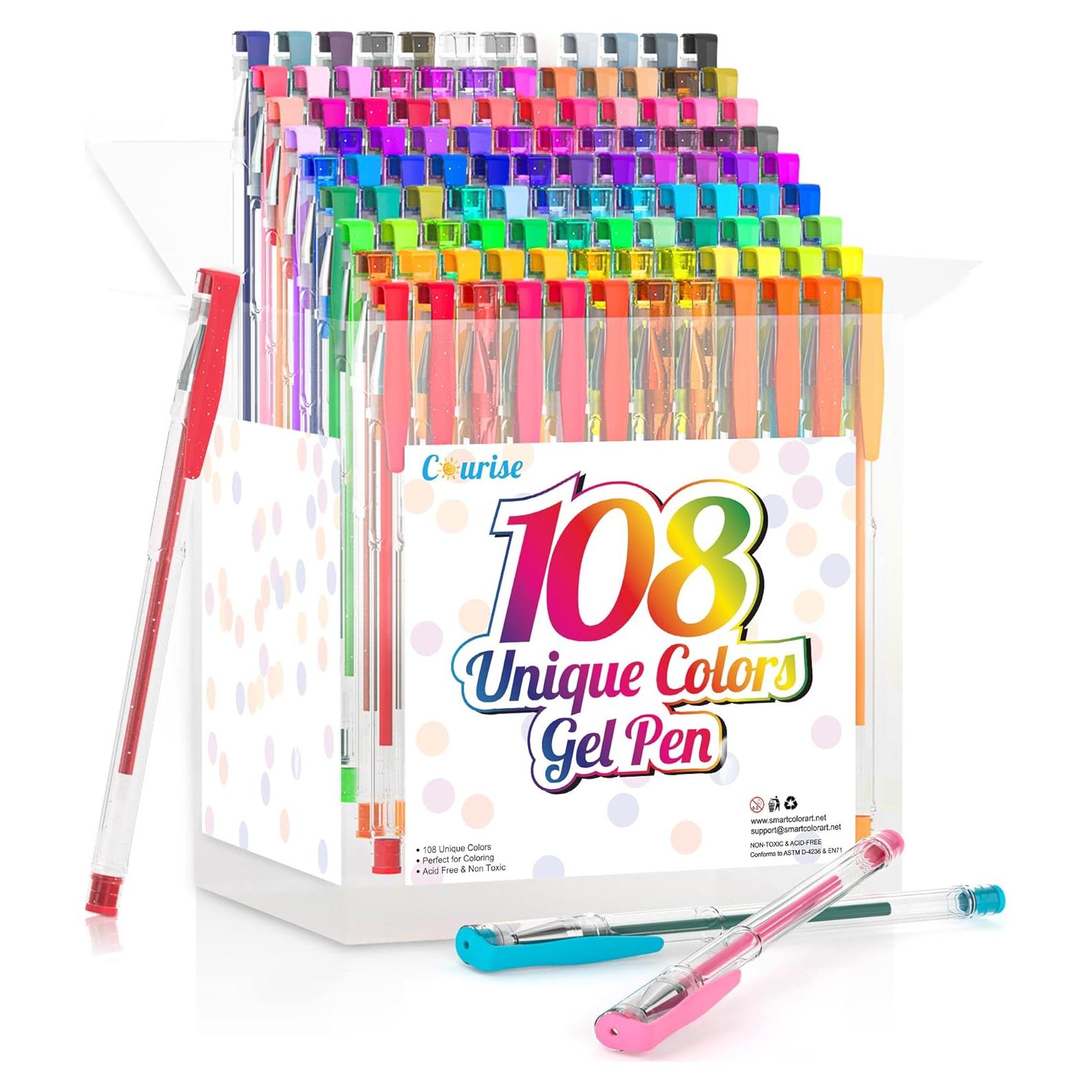 Set de bolígrafos de gel Courise 108 colores únicos