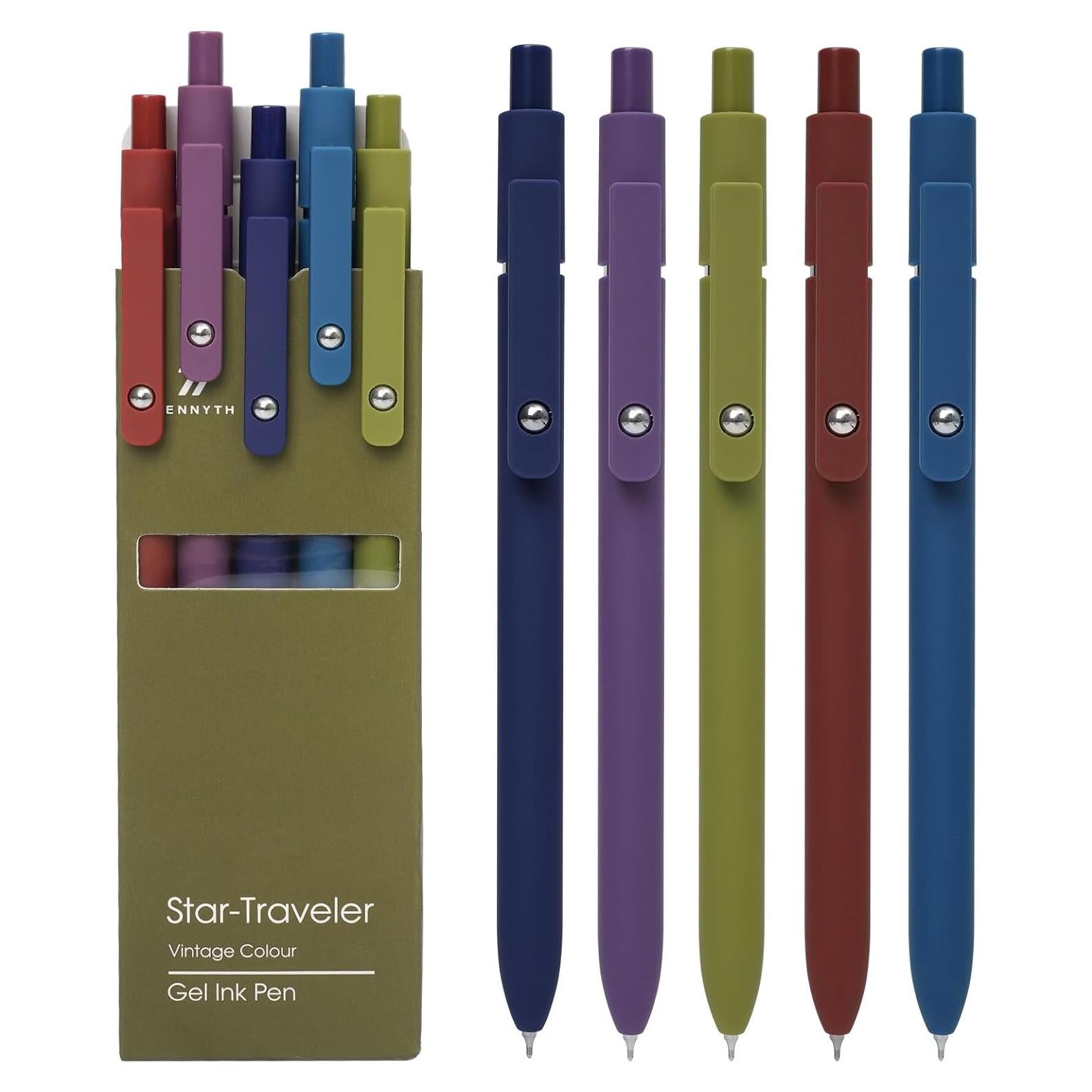 Bolígrafos de Gel MorPionk 5 Pcs 0.5mm Tinta Negra Vintage