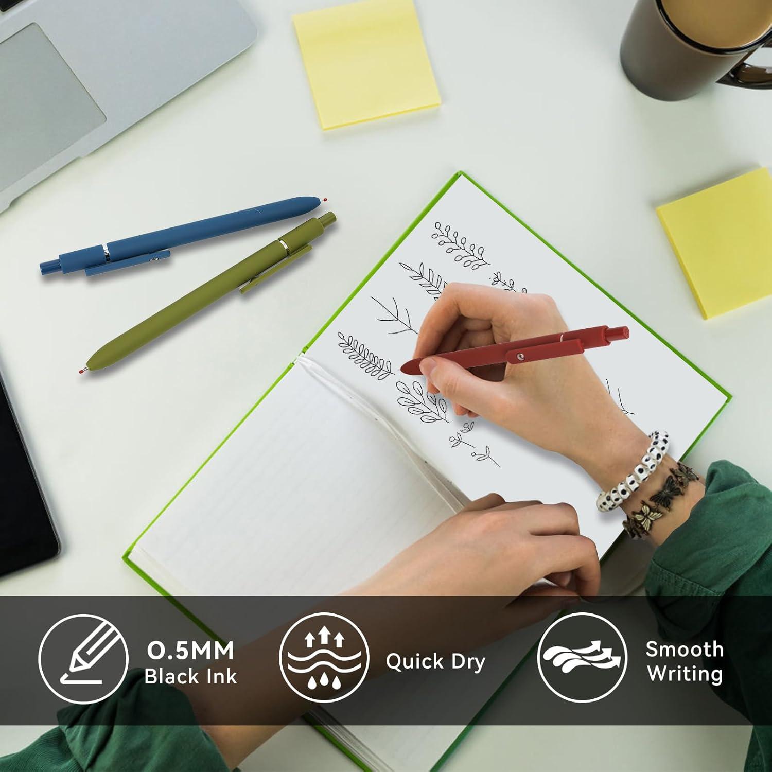 Bolígrafos de Gel MorPionk 5 Pcs 0.5mm Tinta Negra Vintage