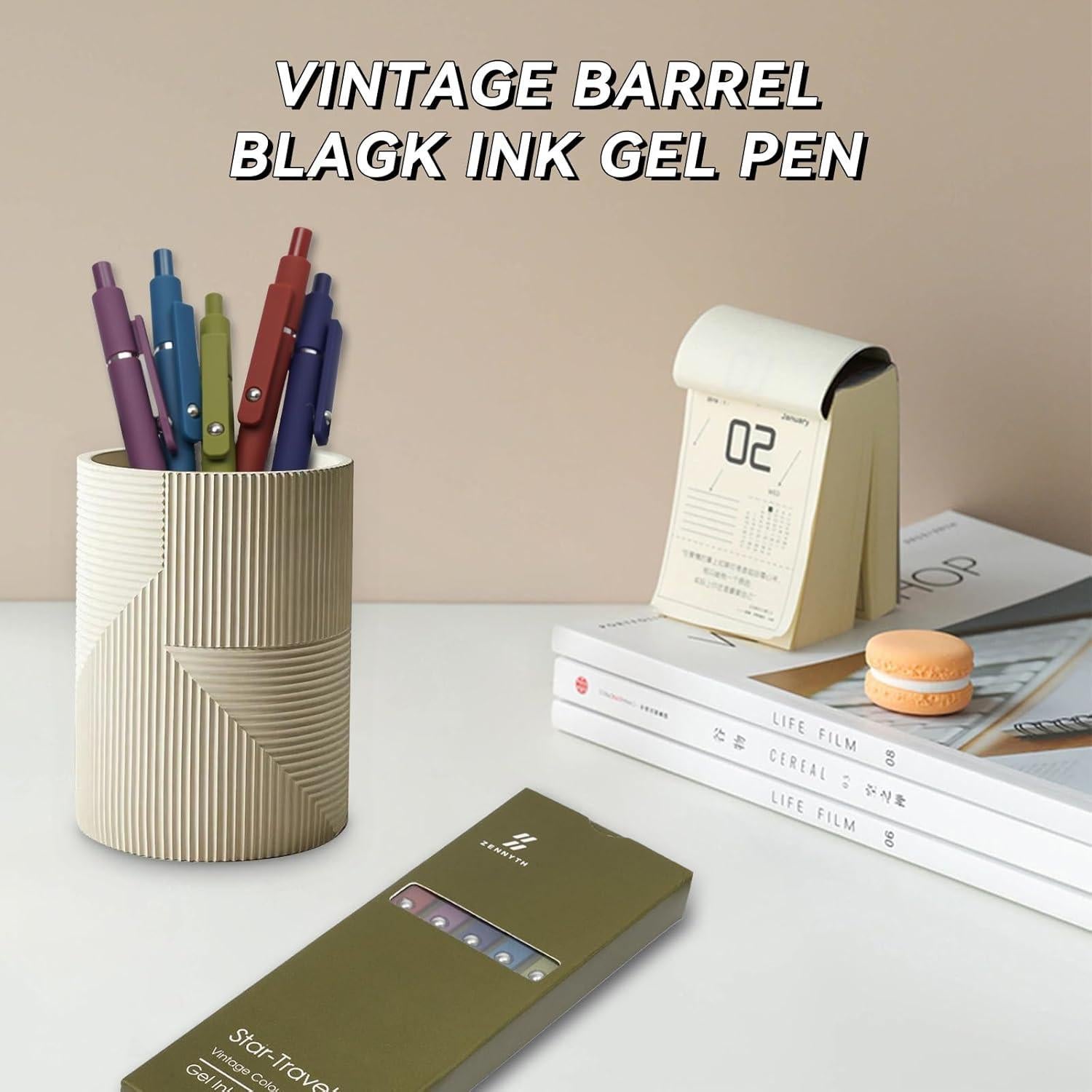 Bolígrafos de Gel MorPionk 5 Pcs 0.5mm Tinta Negra Vintage