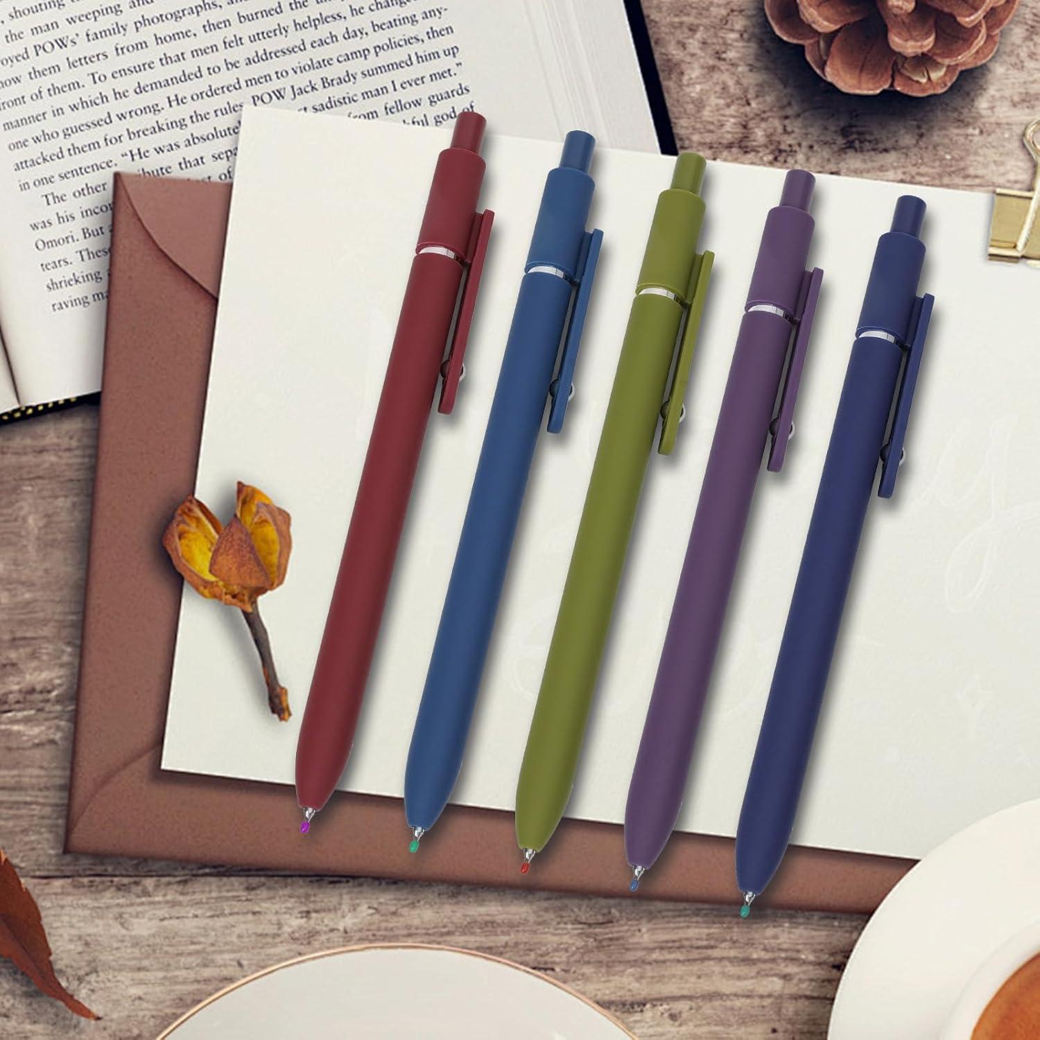 Bolígrafos de Gel MorPionk 5 Pcs 0.5mm Tinta Negra Vintage