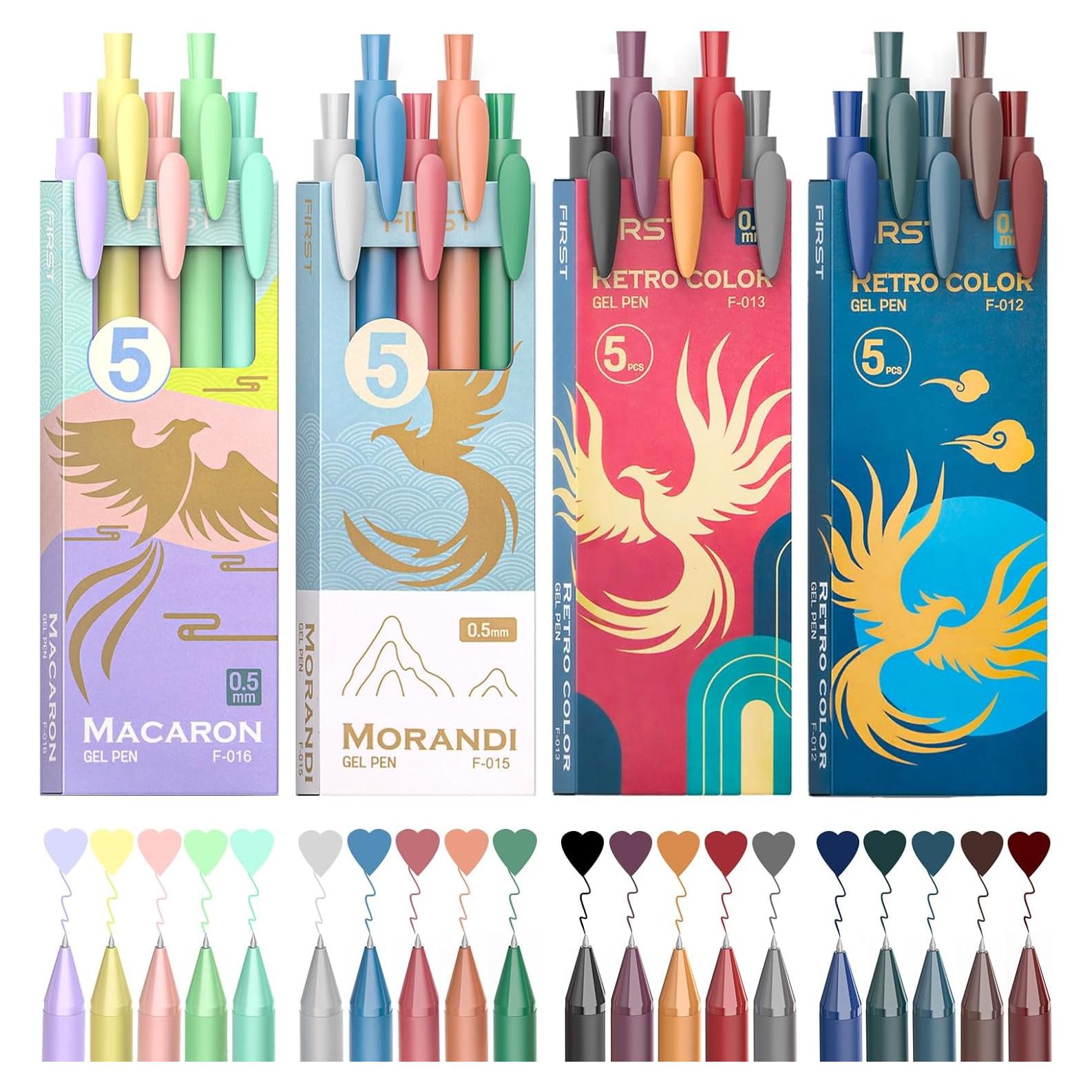 Set de 20 Bolígrafos de Gel Retráctiles DRPHKTT 0.5mm Multicolor