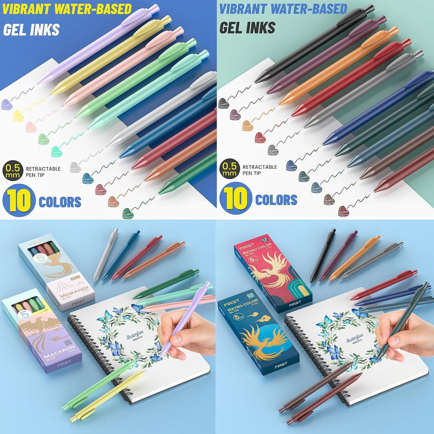 Set de 20 Bolígrafos de Gel Retráctiles DRPHKTT 0.5mm Multicolor