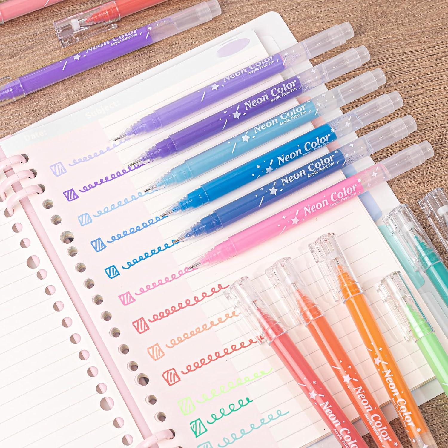 Bolígrafos de Gel Acrílico COLNK 24 Colores Ultra Fino 0.1mm