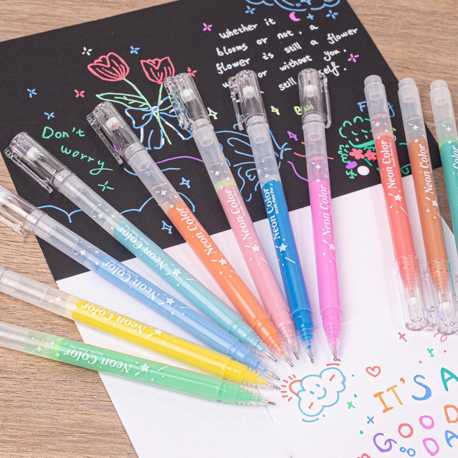 Bolígrafos de Gel Acrílico COLNK 24 Colores Ultra Fino 0.1mm