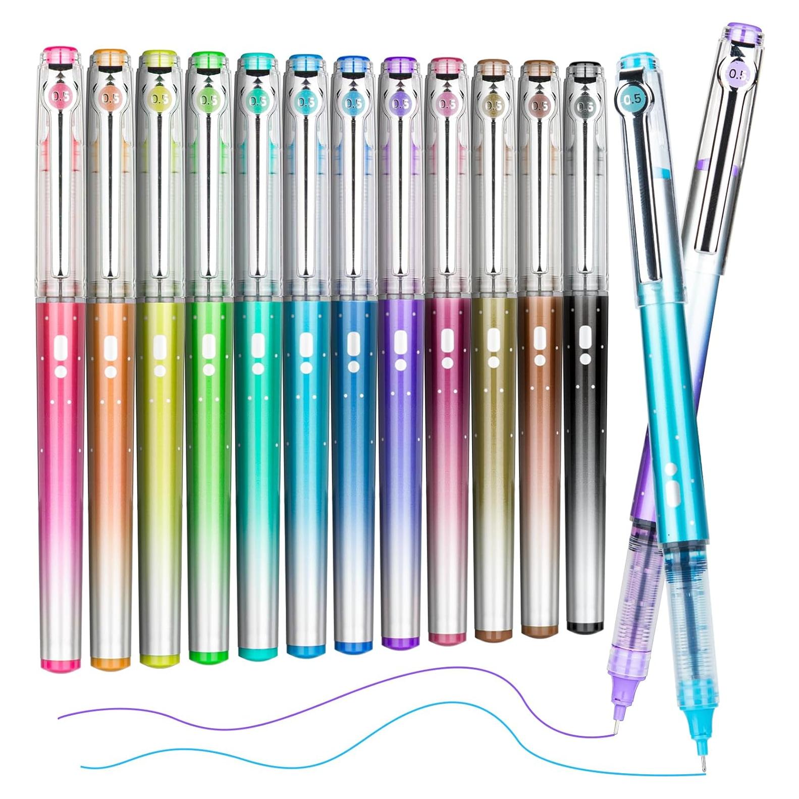 Set de 12 Bolígrafos de Tinta Líquida APOGO 0.5mm Multicolor