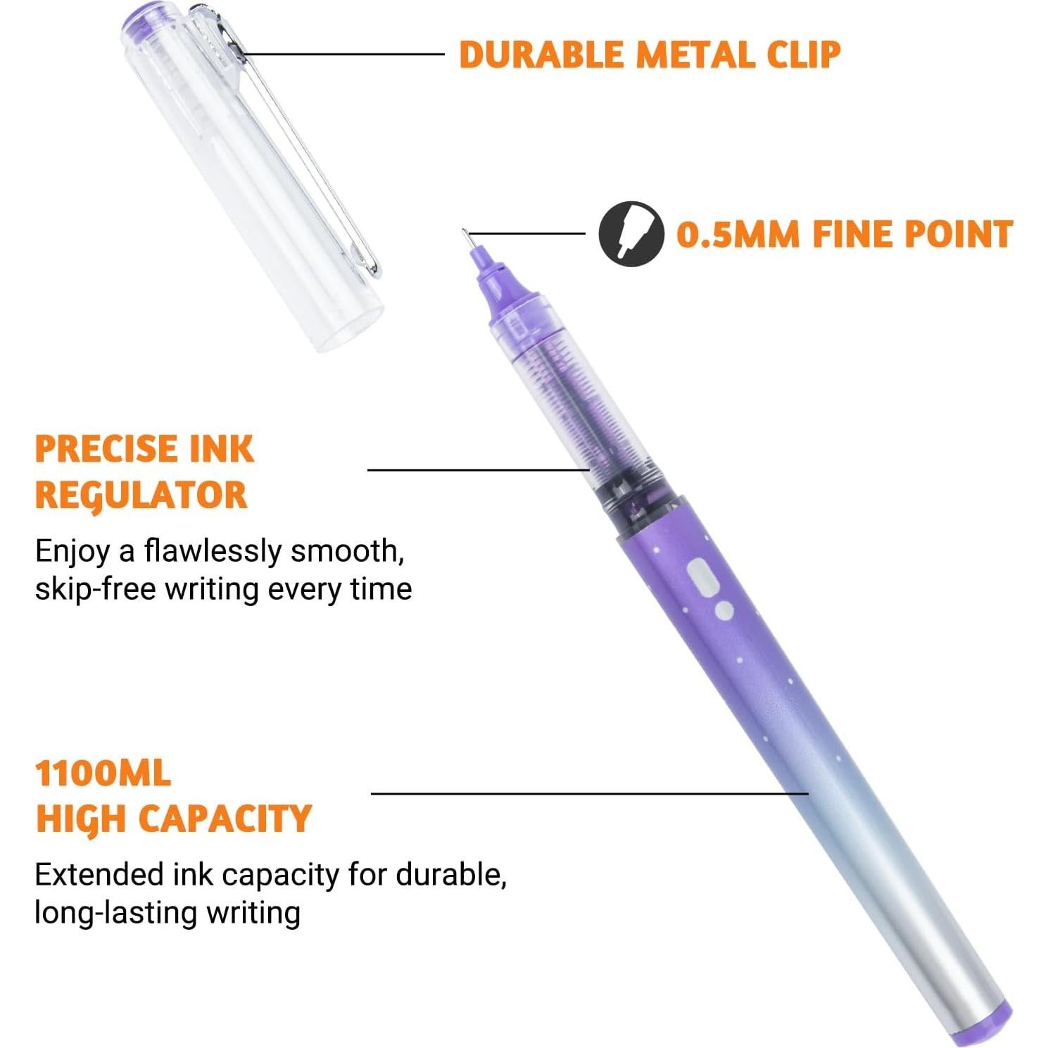 Set de 12 Bolígrafos de Tinta Líquida APOGO 0.5mm Multicolor