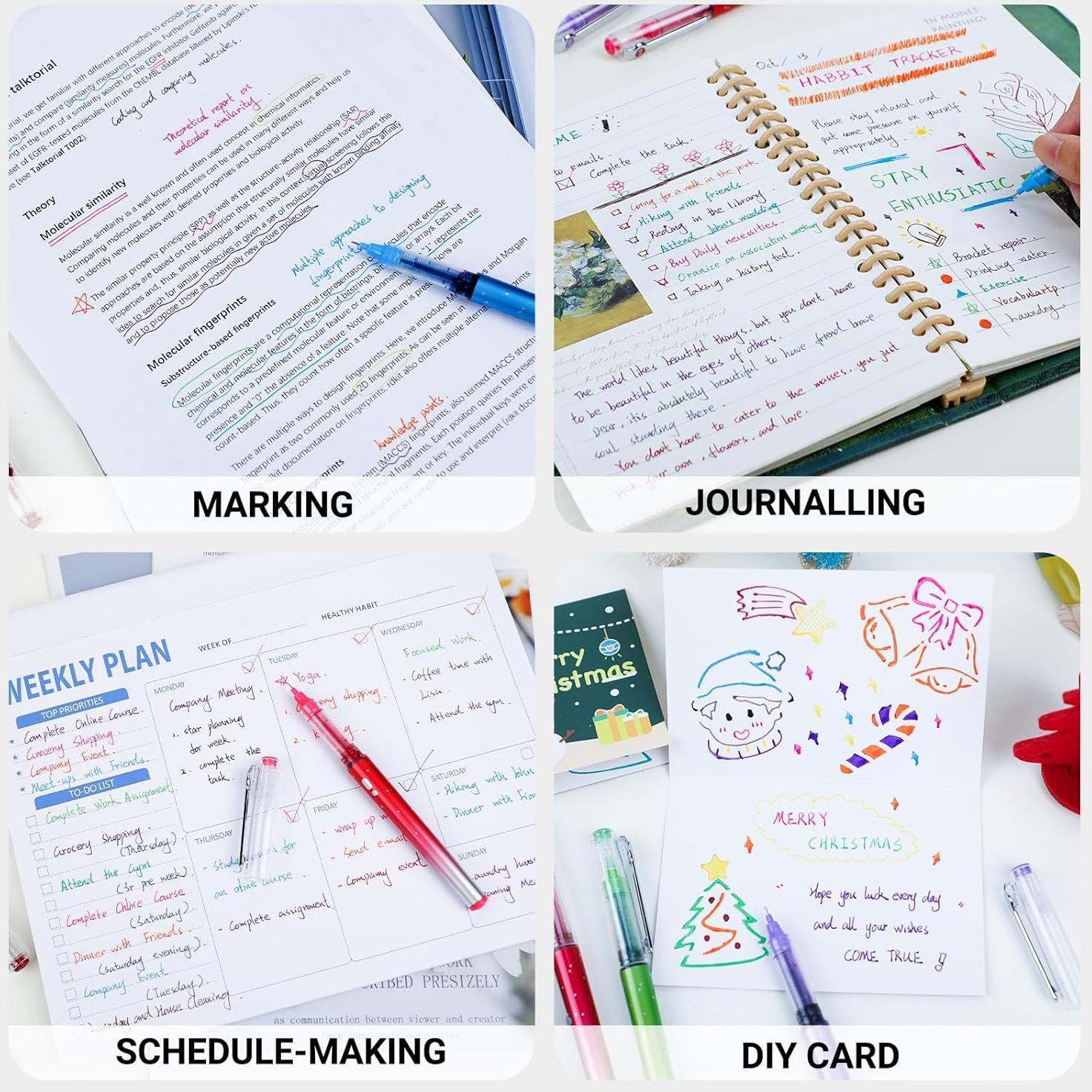 Set de 12 Bolígrafos de Tinta Líquida APOGO 0.5mm Multicolor