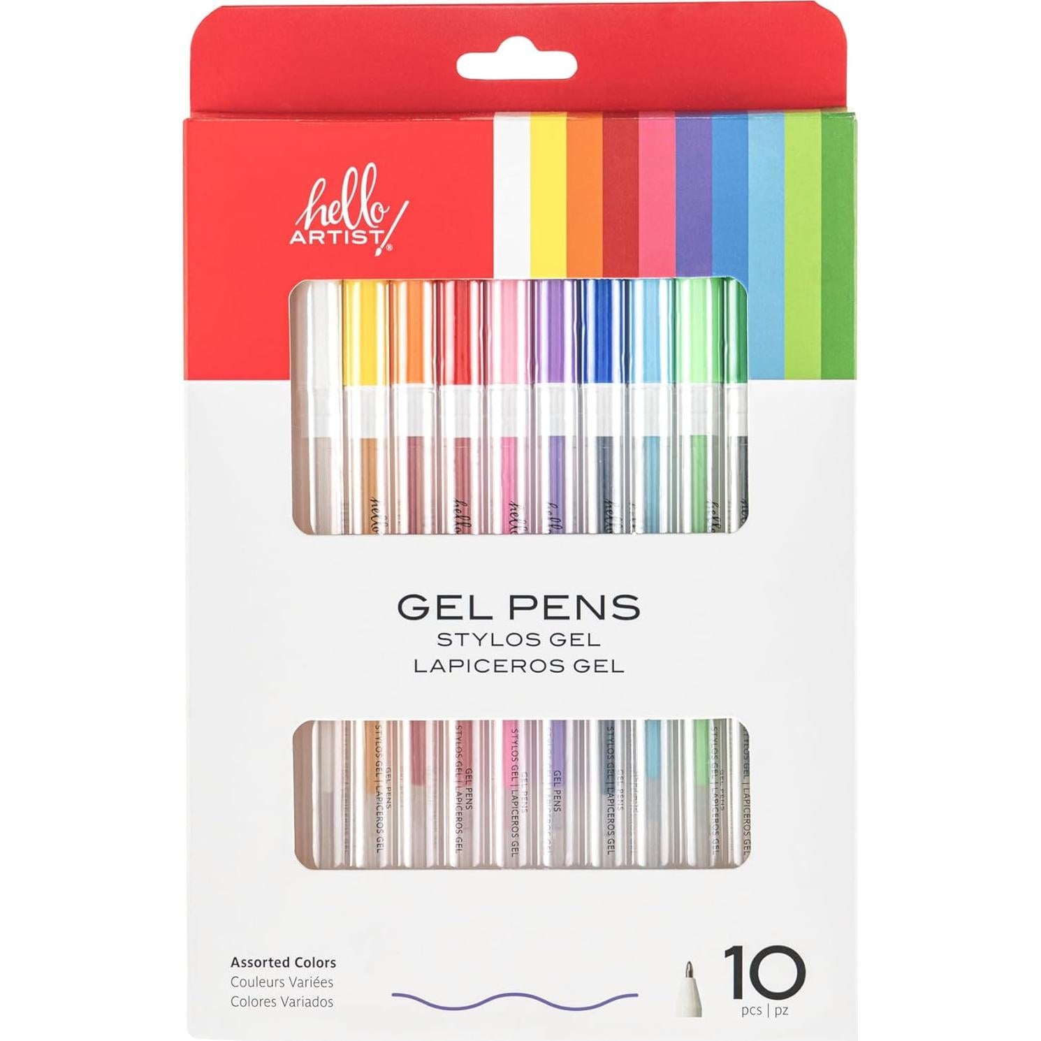 Set de 10 Bolígrafos de Gel Hello, Artist! Multicolor No Tóxicos