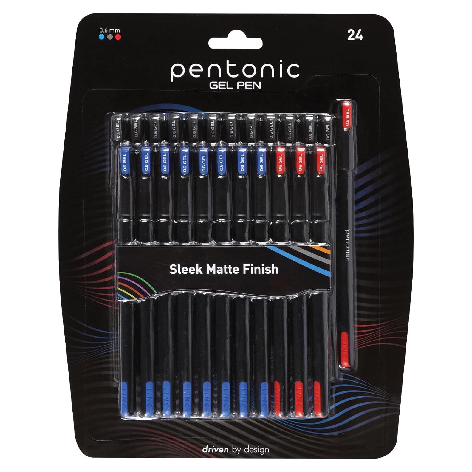 Set de Bolígrafos de Gel Pentonic 24 Piezas Tinta Variada 0.6 mm