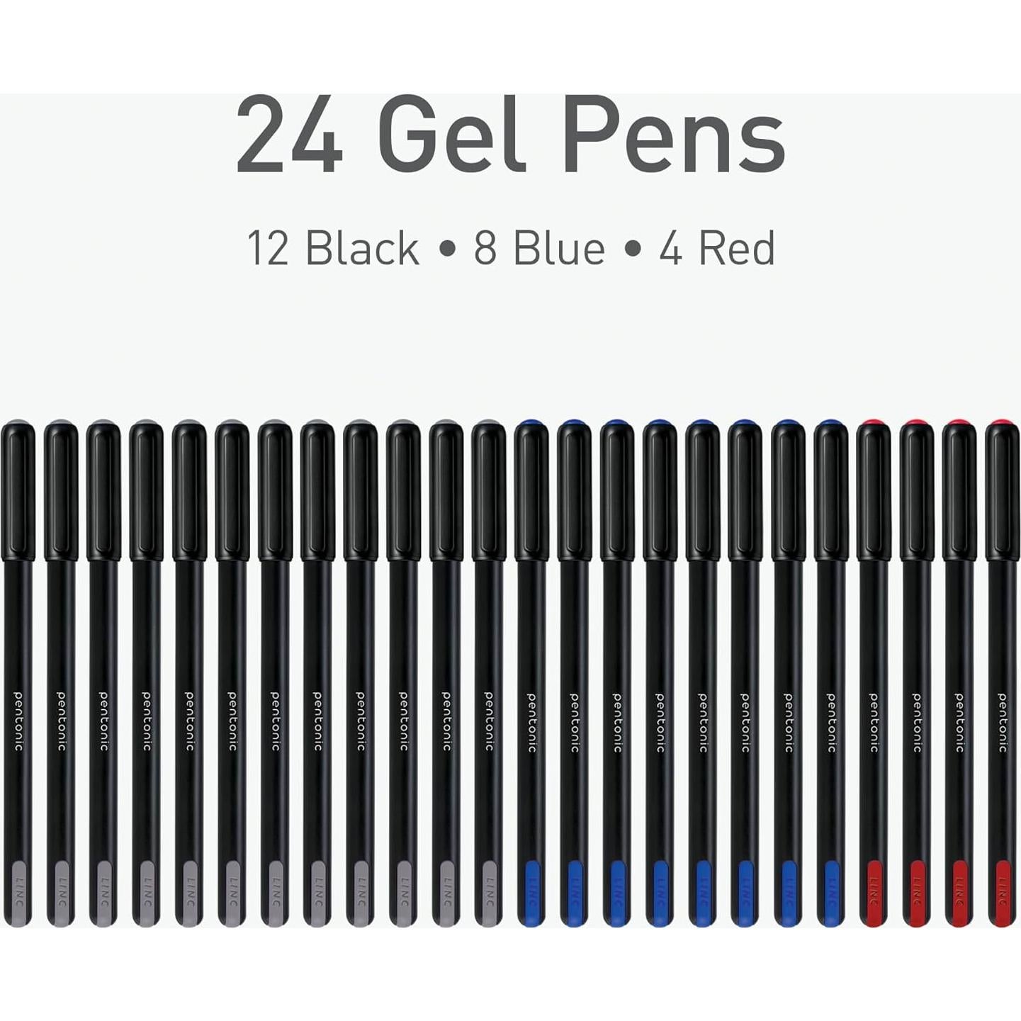 Set de Bolígrafos de Gel Pentonic 24 Piezas Tinta Variada 0.6 mm