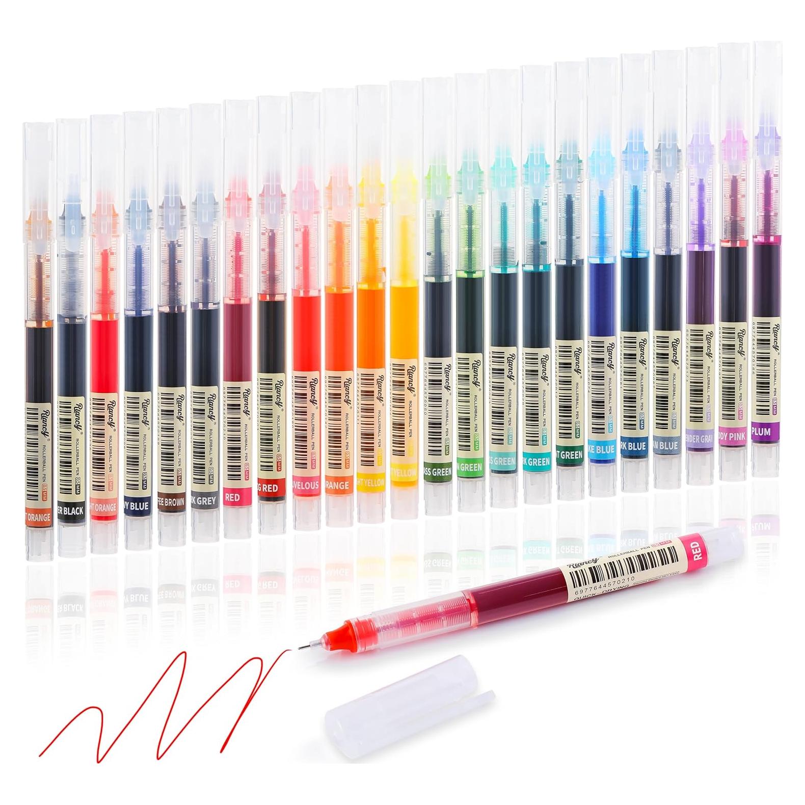 Bolígrafos de Gel RIANCY 24 Colores 0.5mm Escritura Suave