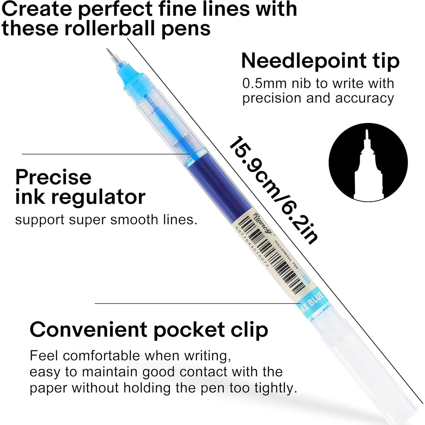 Bolígrafos de Gel RIANCY 24 Colores 0.5mm Escritura Suave
