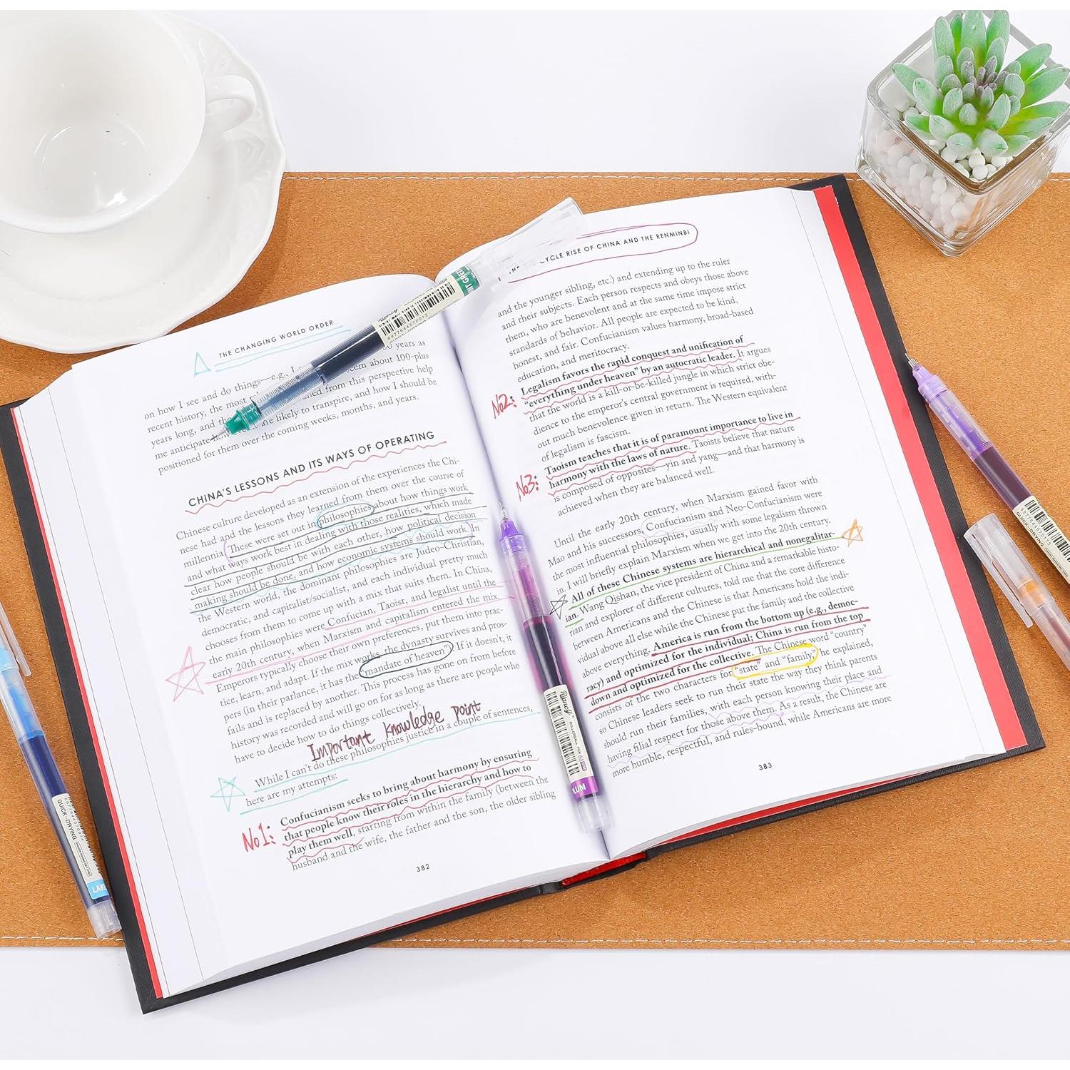 Bolígrafos de Gel RIANCY 24 Colores 0.5mm Escritura Suave