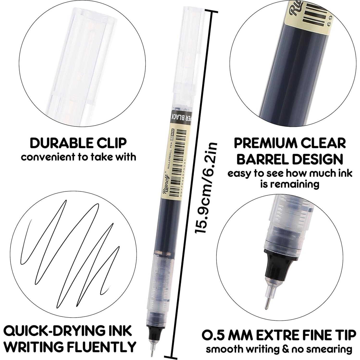 Bolígrafos de Gel RIANCY 24 Colores 0.5mm Escritura Suave