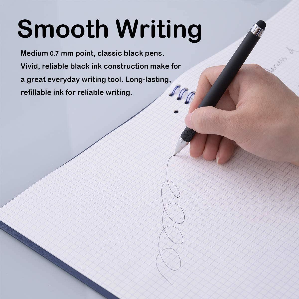 Bolígrafos de Gel Negro MiSiBao 0.7mm 18 Paquete con Stylus