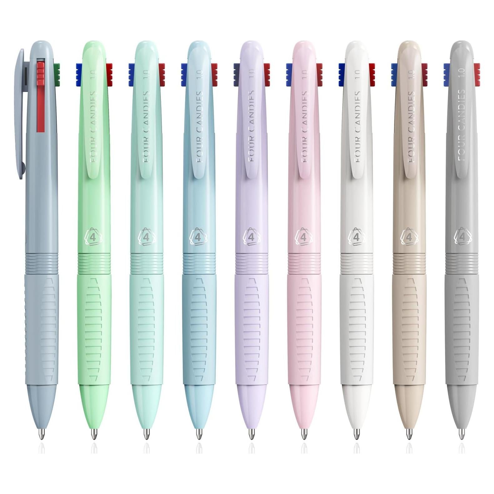 Bolígrafos Multicolor 4 en 1 Cuatro Caramelos - Paquete de 9