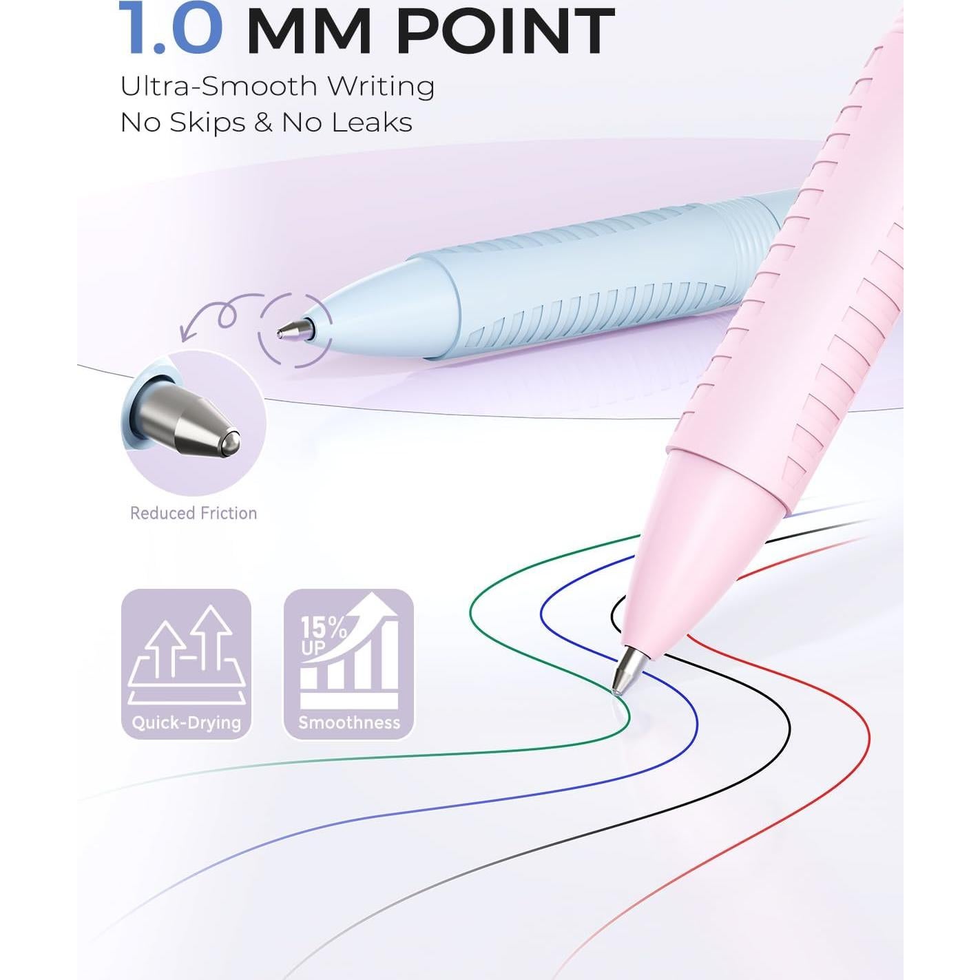 Bolígrafos Multicolor 4 en 1 Cuatro Caramelos - Paquete de 9