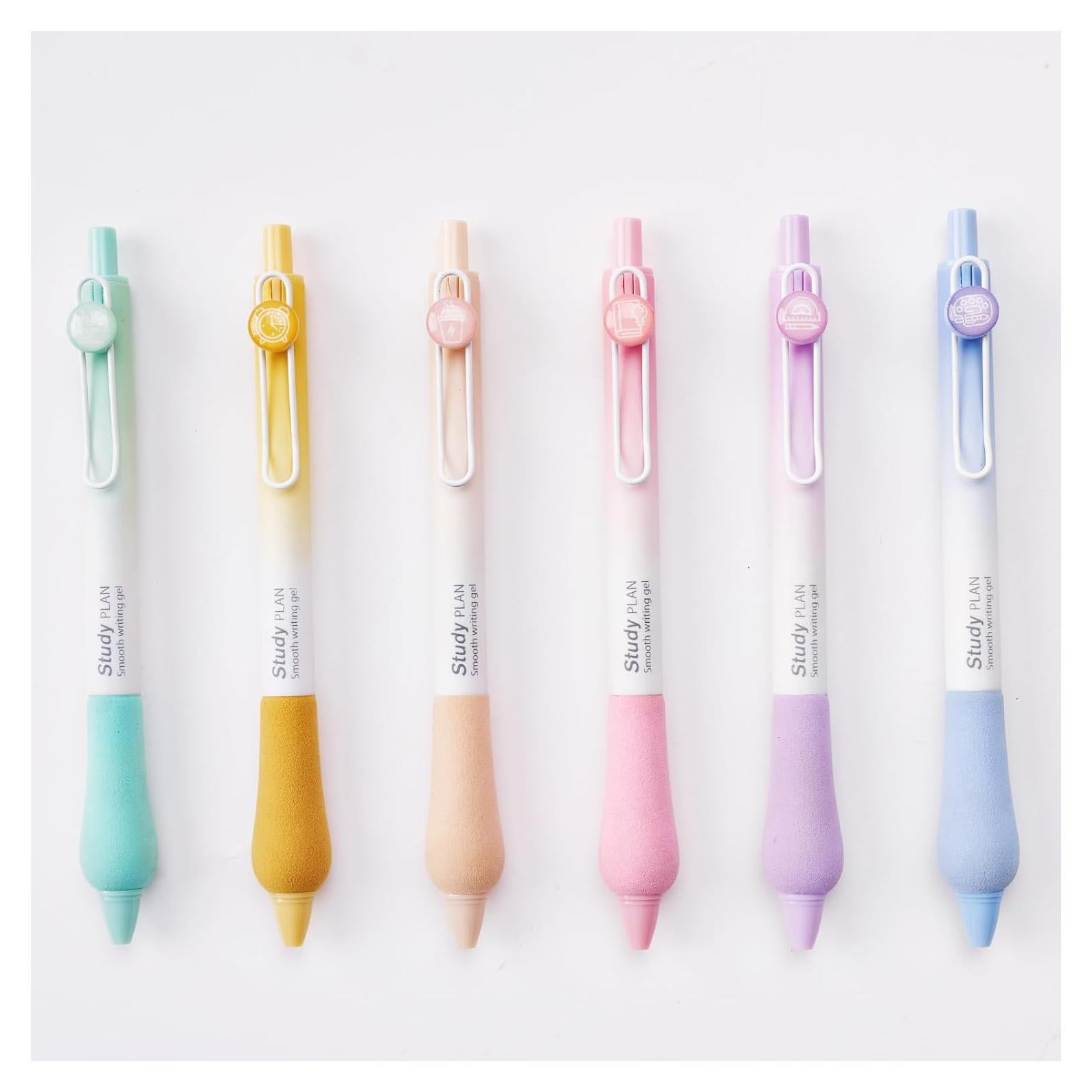 Set de 6 Bolígrafos de Gel LuminoMei Negro 0.5mm Ergonómicos