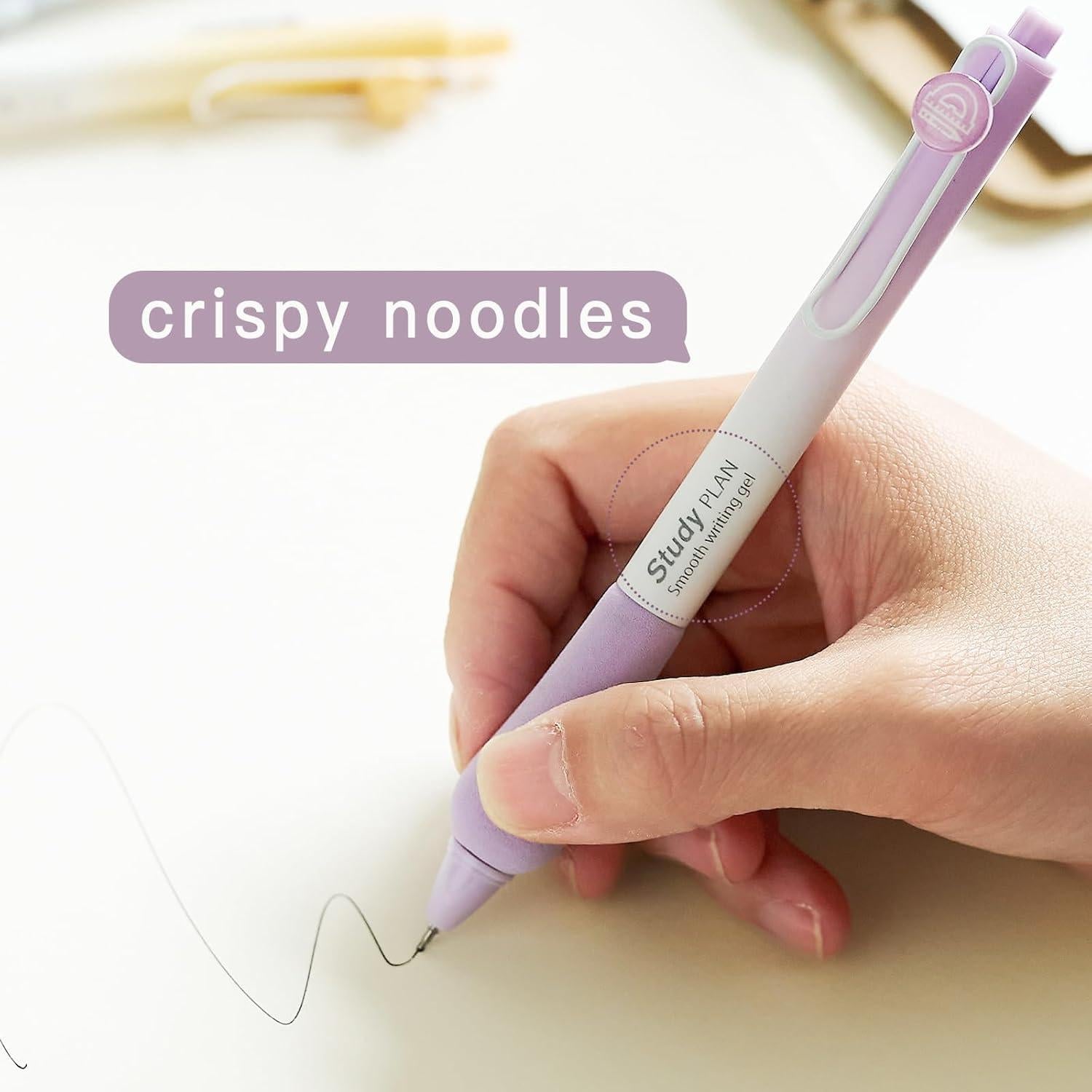 Set de 6 Bolígrafos de Gel LuminoMei Negro 0.5mm Ergonómicos