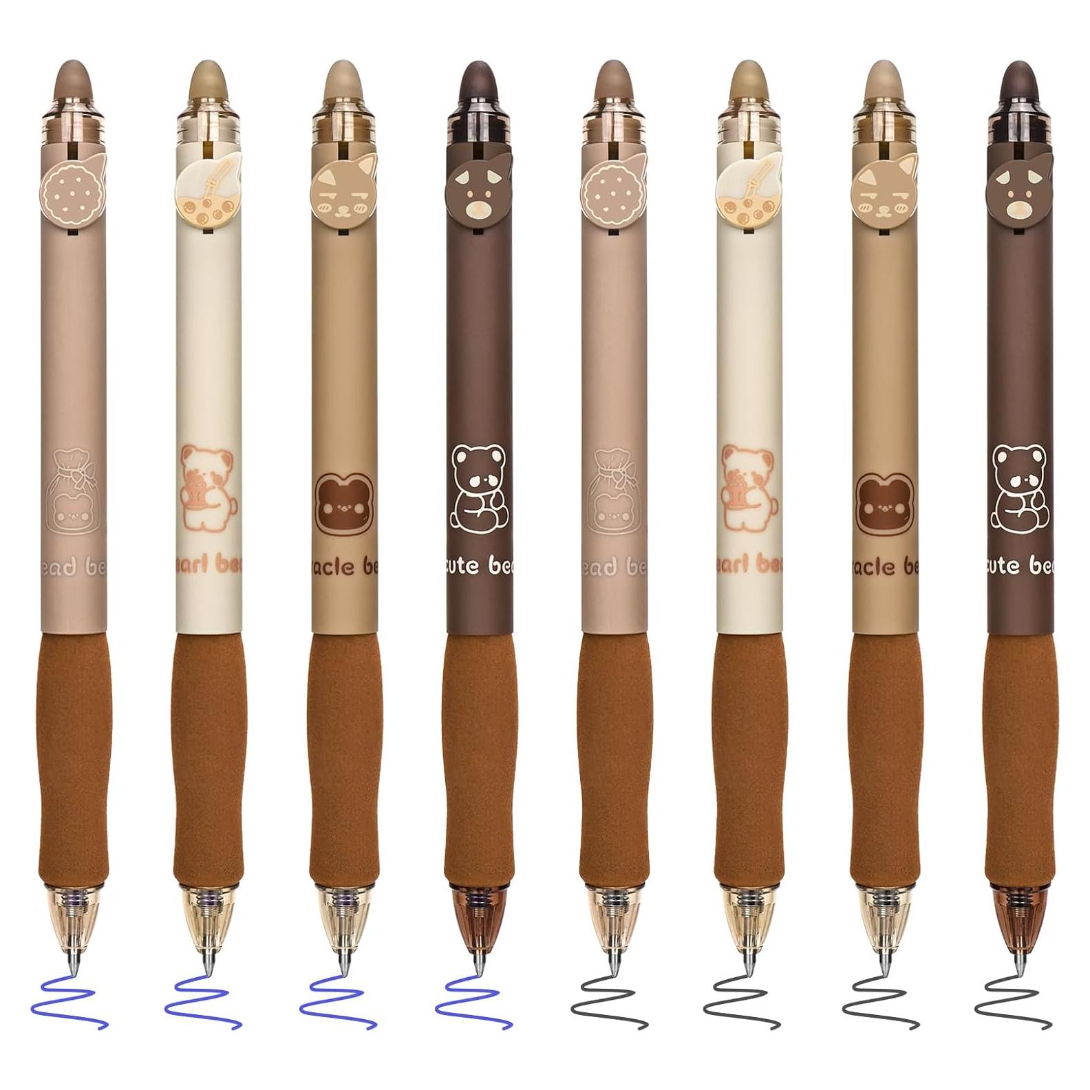 Set de 8 Lápices de Gel Borrables BAYTORY Café 0.3mm