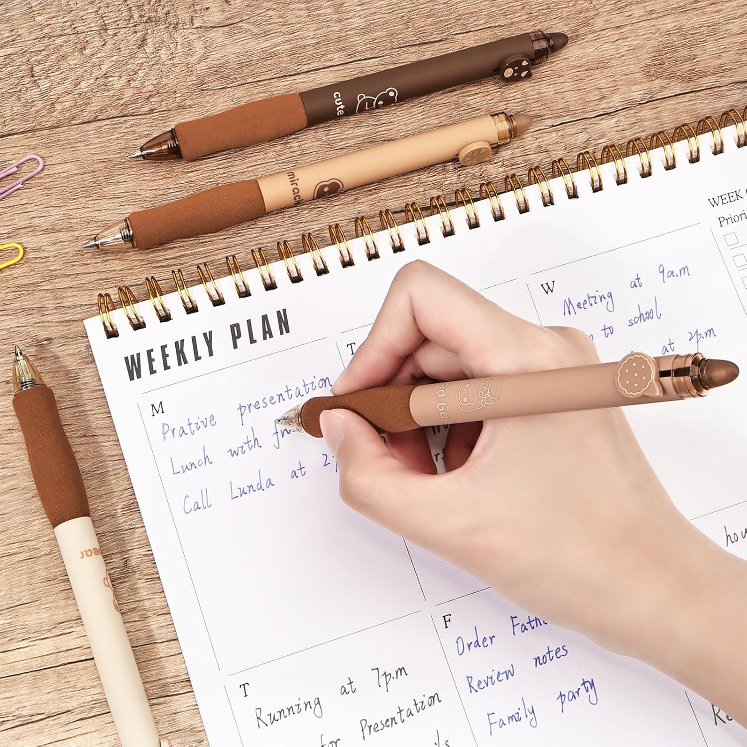 Set de 8 Lápices de Gel Borrables BAYTORY Café 0.3mm