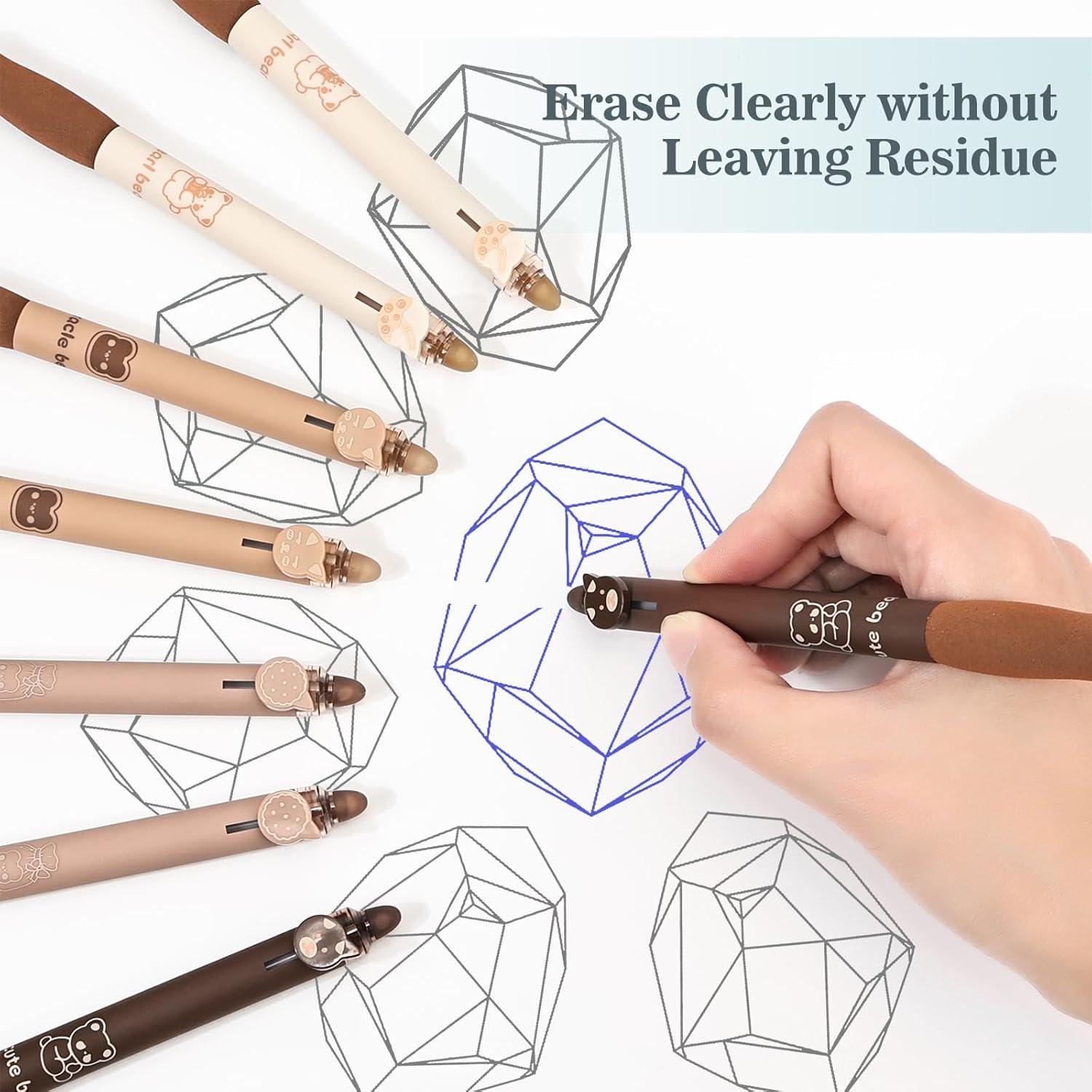 Set de 8 Lápices de Gel Borrables BAYTORY Café 0.3mm