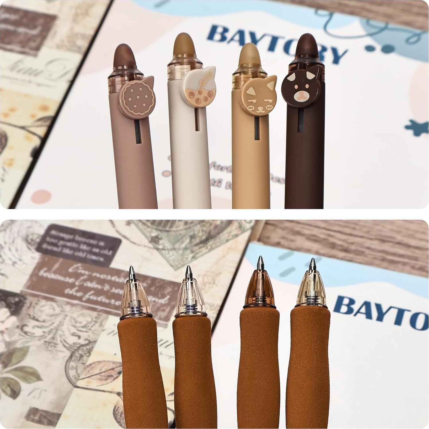 Set de 8 Lápices de Gel Borrables BAYTORY Café 0.3mm